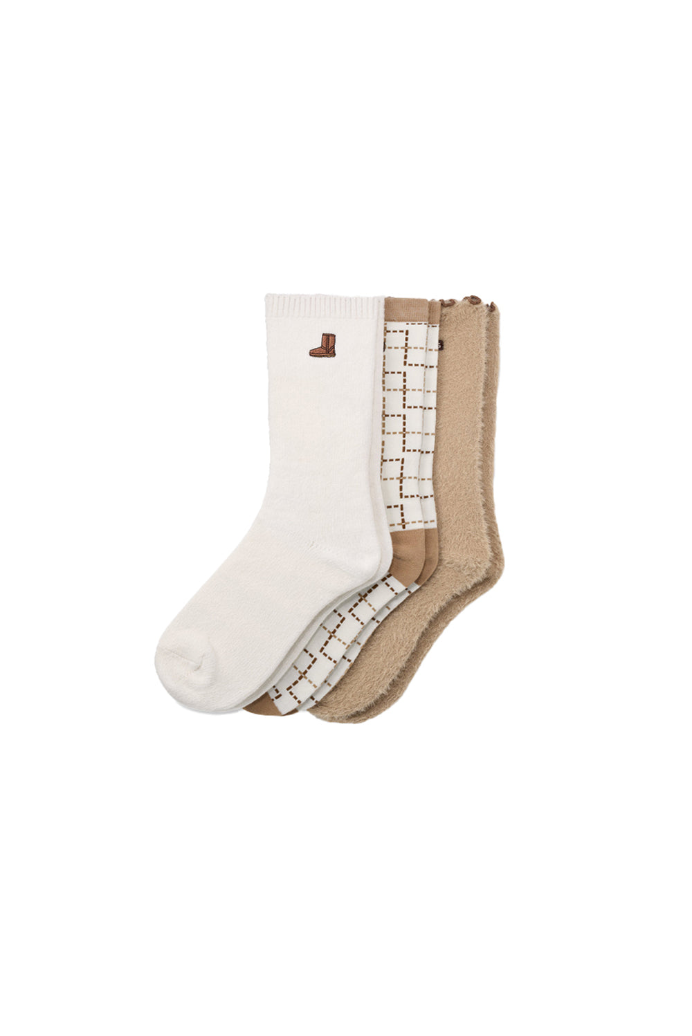  Ugg Classic Calzettoni Donna (confezione Da Tre Paia) Boot Plaid Sand Woman - 1
