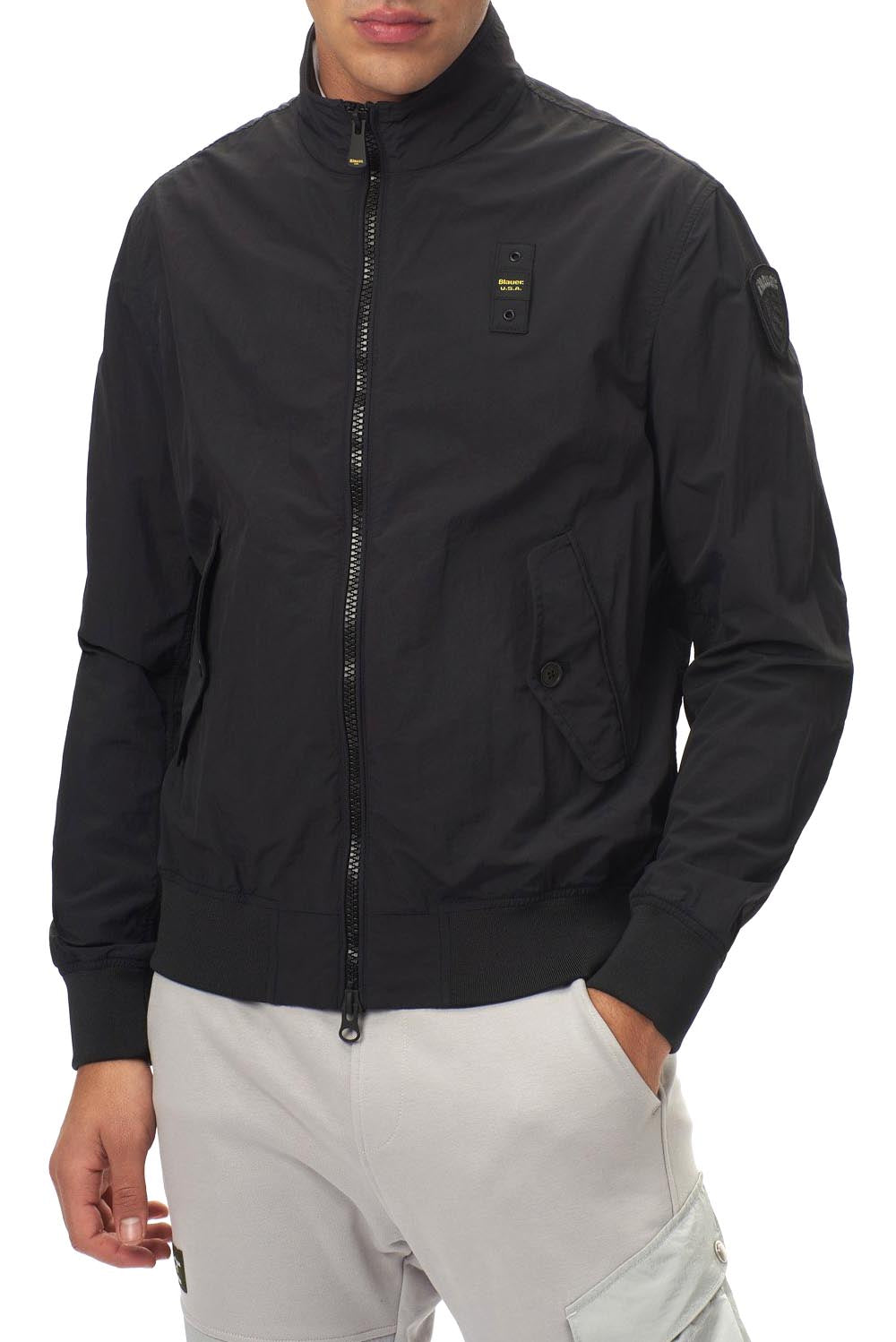  Blauer Men's Nylon Bomber Jacket Black Uomo - 2