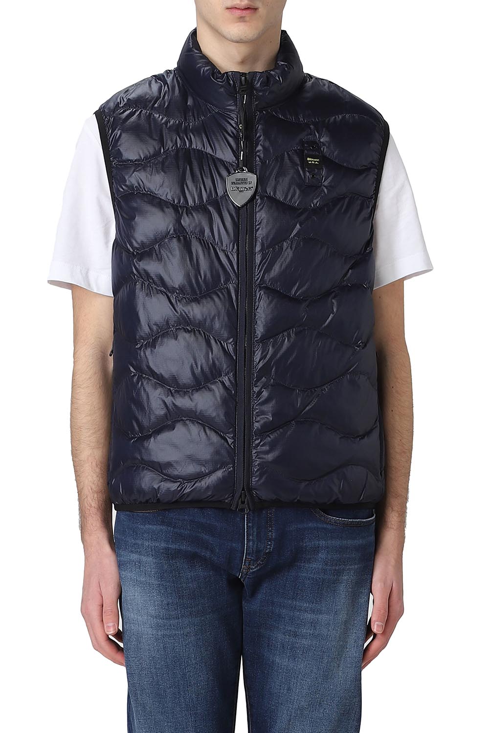  Blauer Men's Sleeveless Down Jacket Navy Uomo - 2