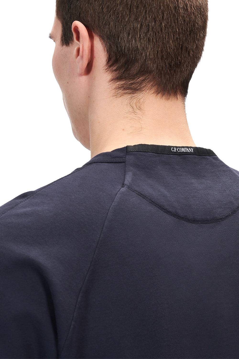  Cp Company Light Fleece Logo Navy Uomo - 5