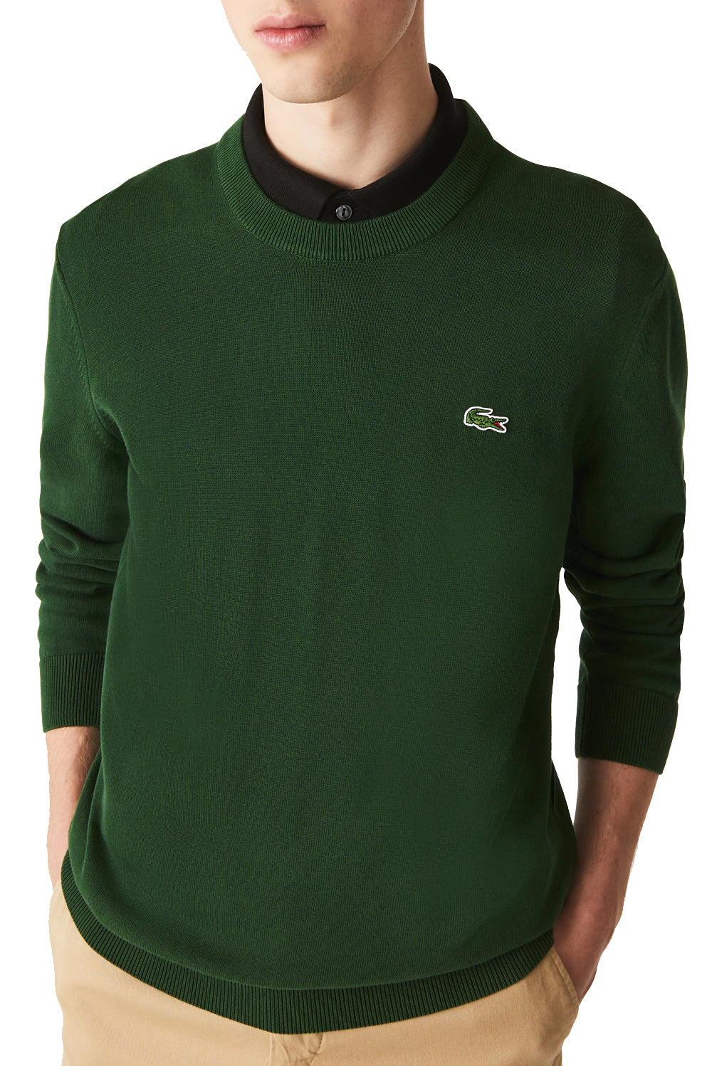  Lacoste Pullovers Verde Uomo - 2