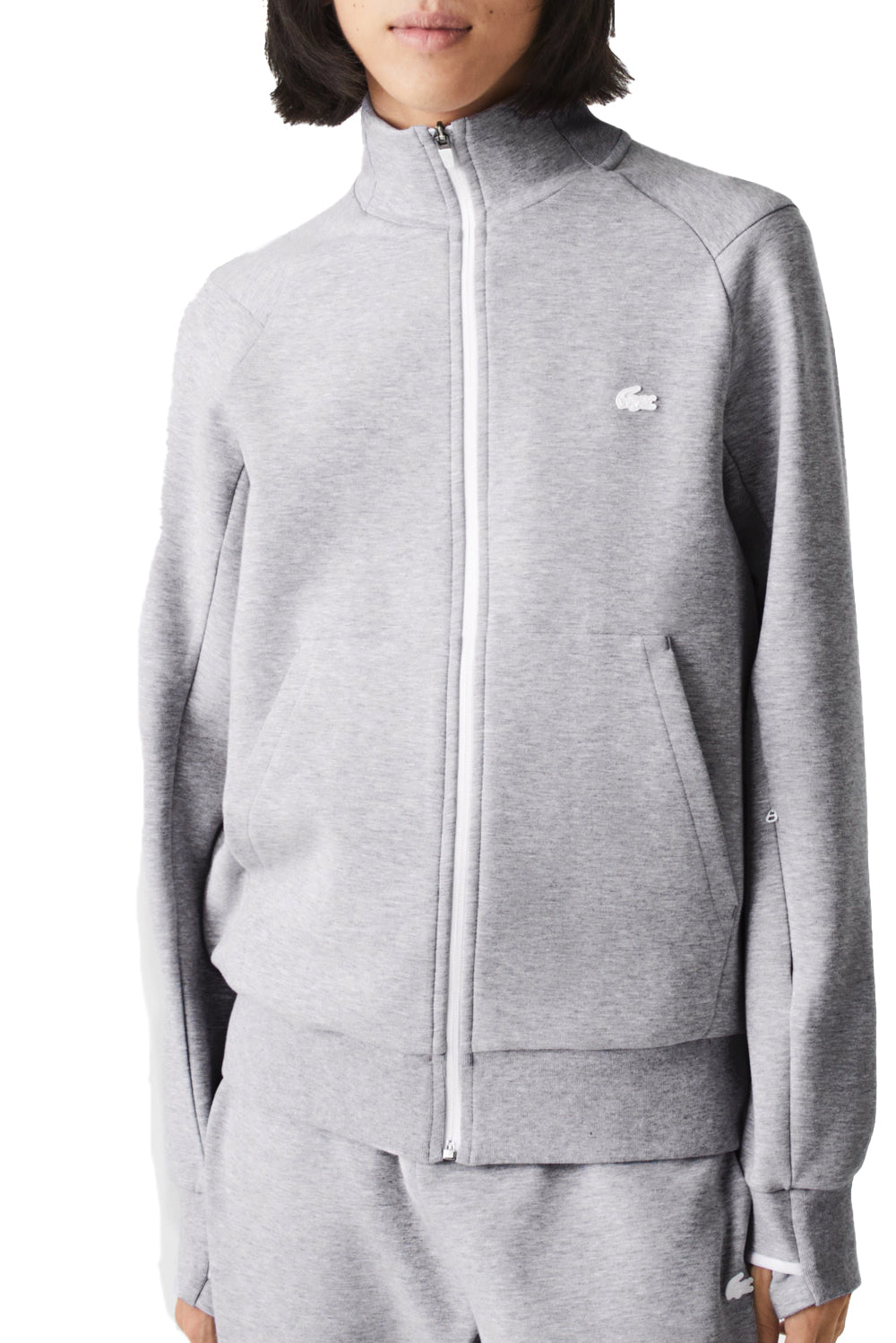  Lacoste Felpa Con Zip Grey Uomo - 2