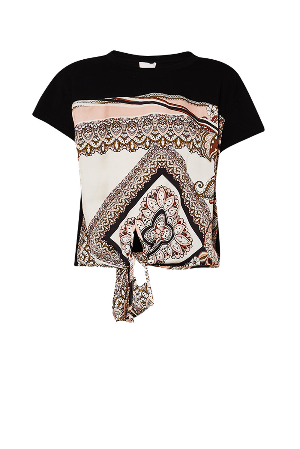  Liu Jo T-shirt With Scarf Print Nero Woman - 1