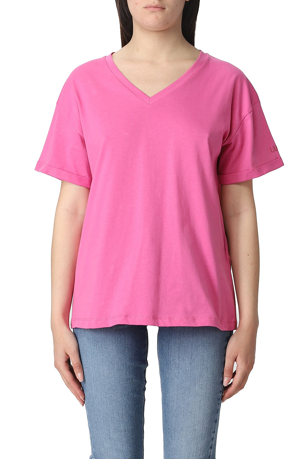  Liu Jo Cotton T-shirt Orchid Pink Woman - 2