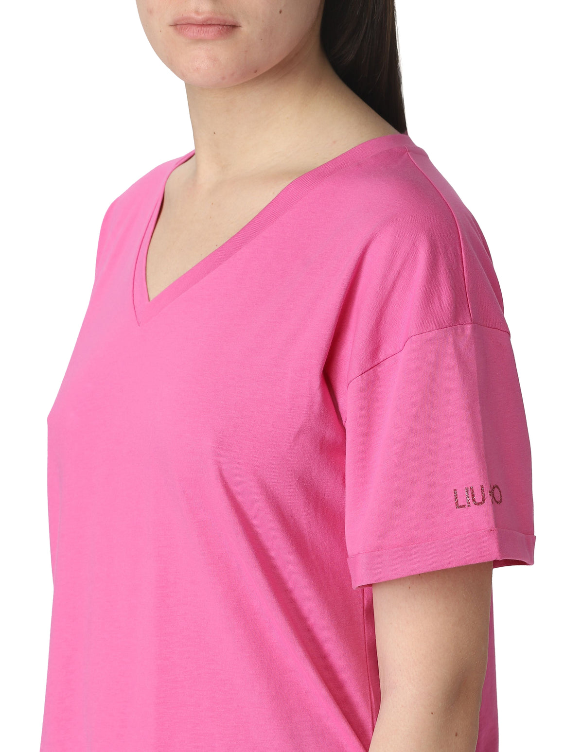  Liu Jo Cotton T-shirt Orchid Pink Woman - 4