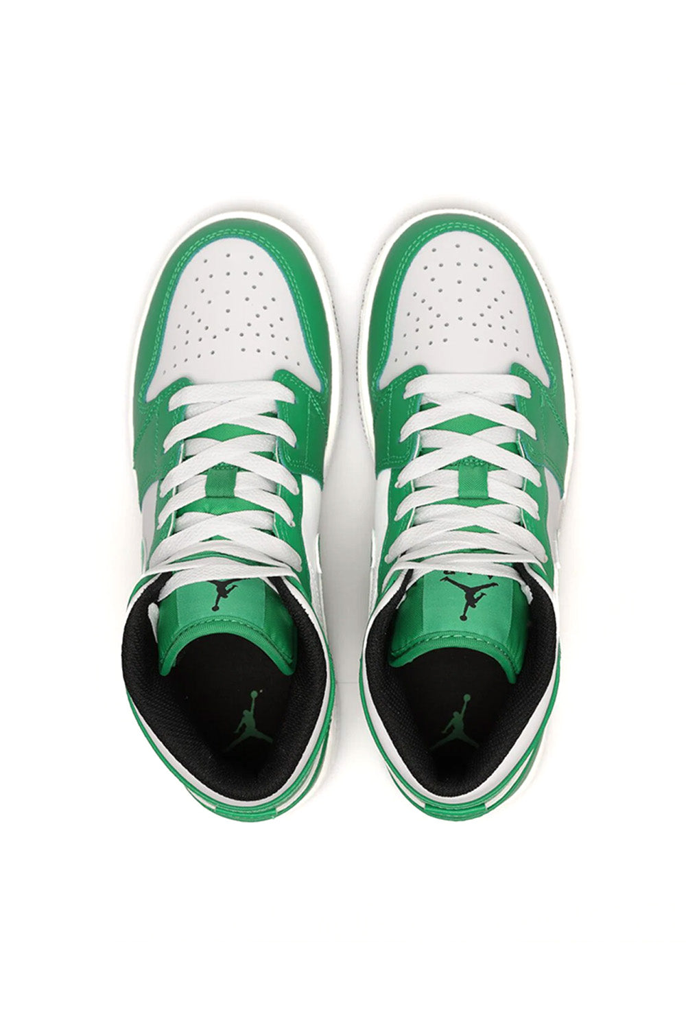  Nike Air Jordan 1 Mid Lucky Green Blk Wht Woman - 3