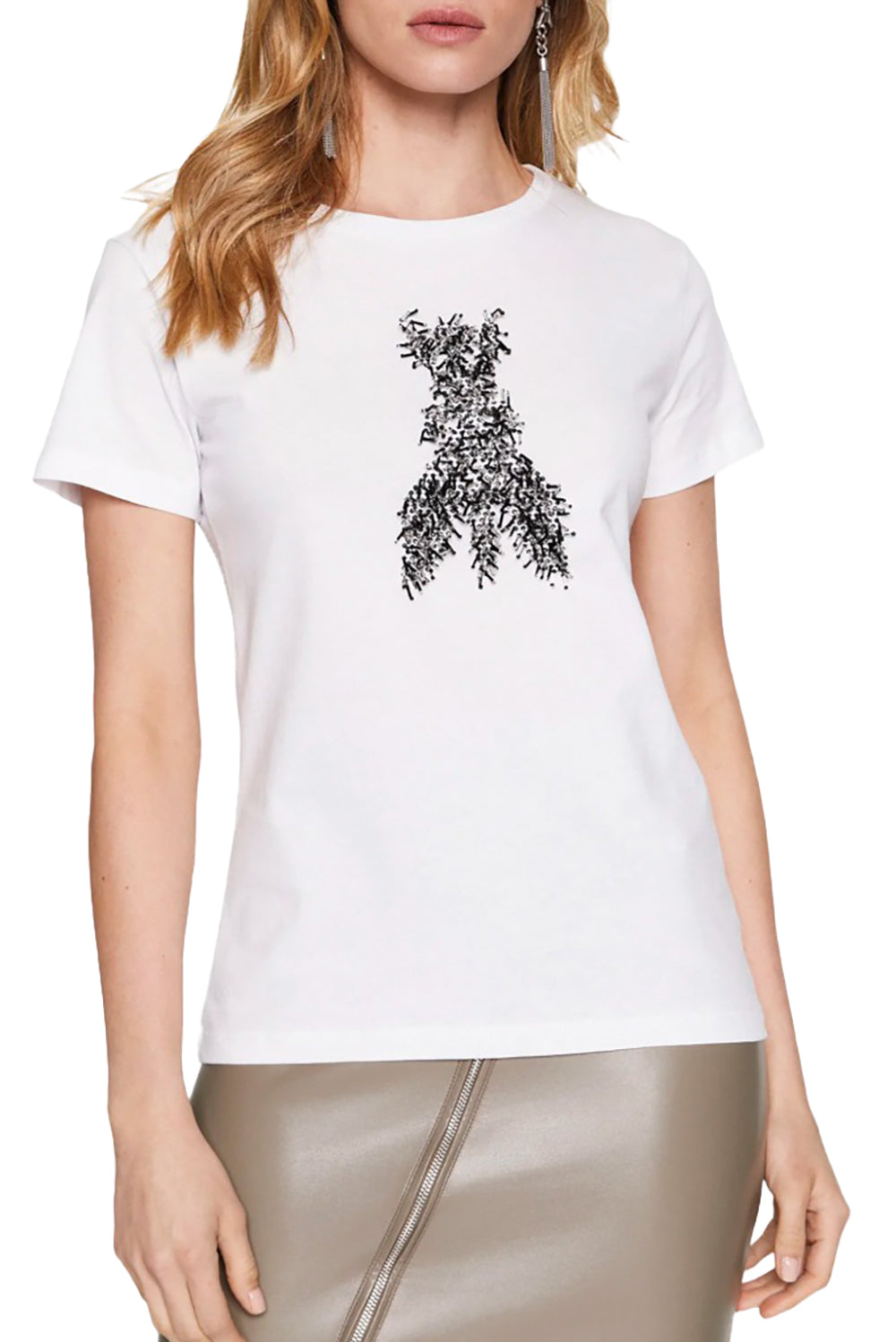  Patrizia Pepe Fly Logo T-shirt Bianco Ottico Woman - 2