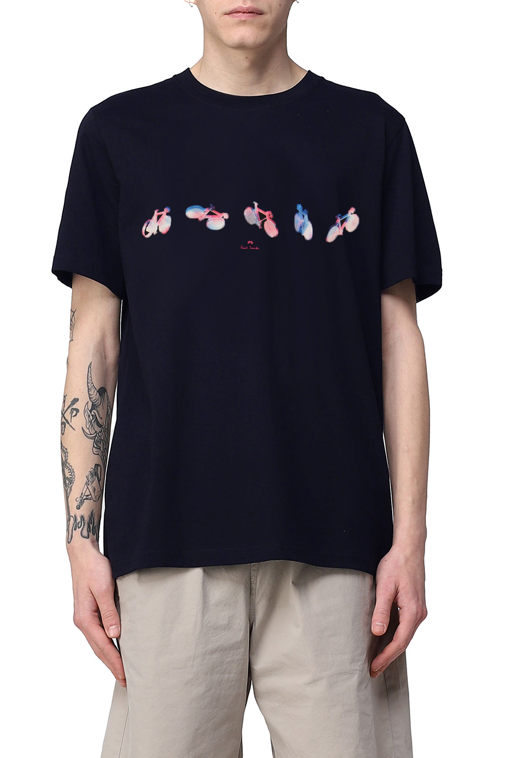  Paul Smith T-shirt With Graphic Print Navy Uomo - 2