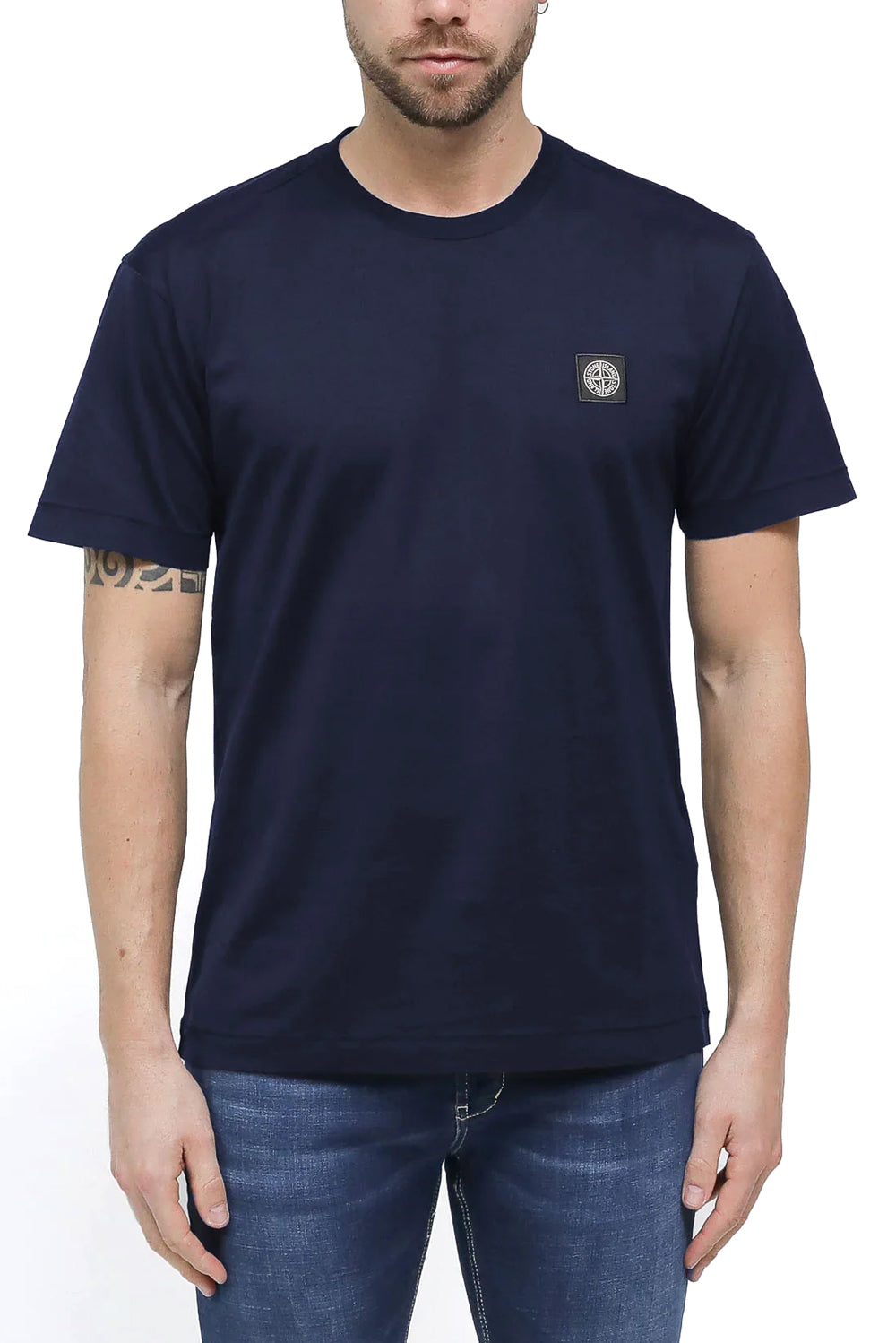  Stone Island Logo T-shirt Navy Uomo - 2