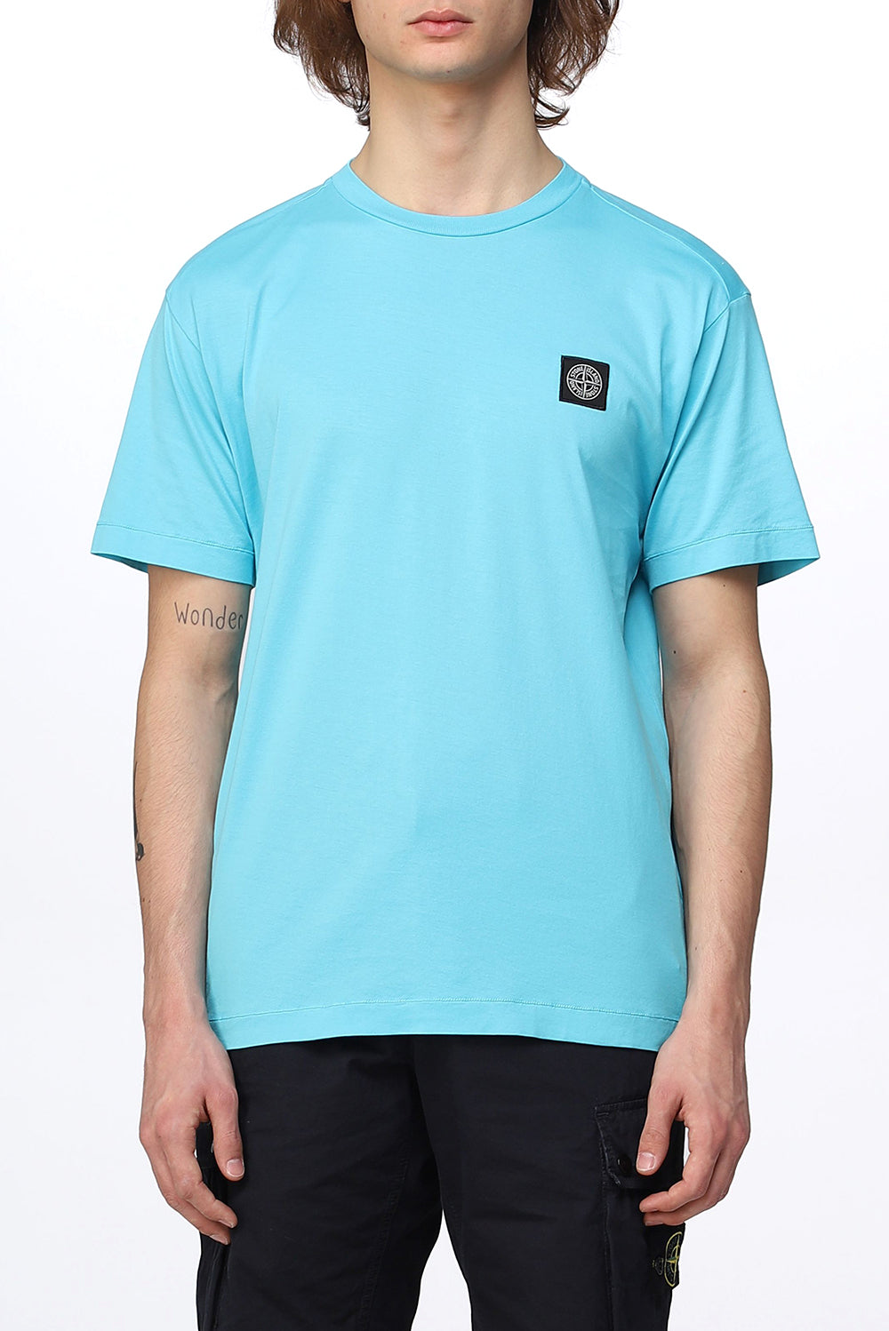  Stone Island T-shirt Logo Skyblue Uomo - 2