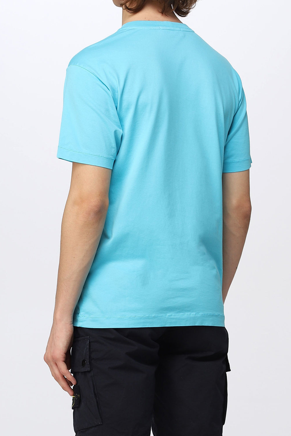  Stone Island T-shirt Logo Skyblue Uomo - 3