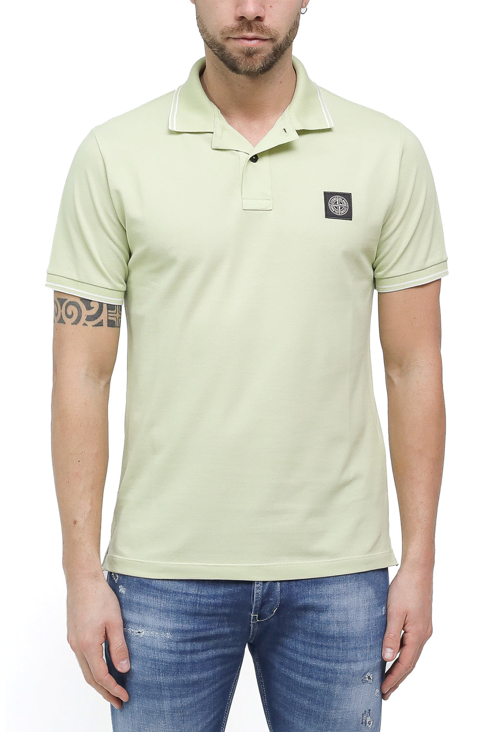  Stone Island Polo Pique' Limone Uomo - 2