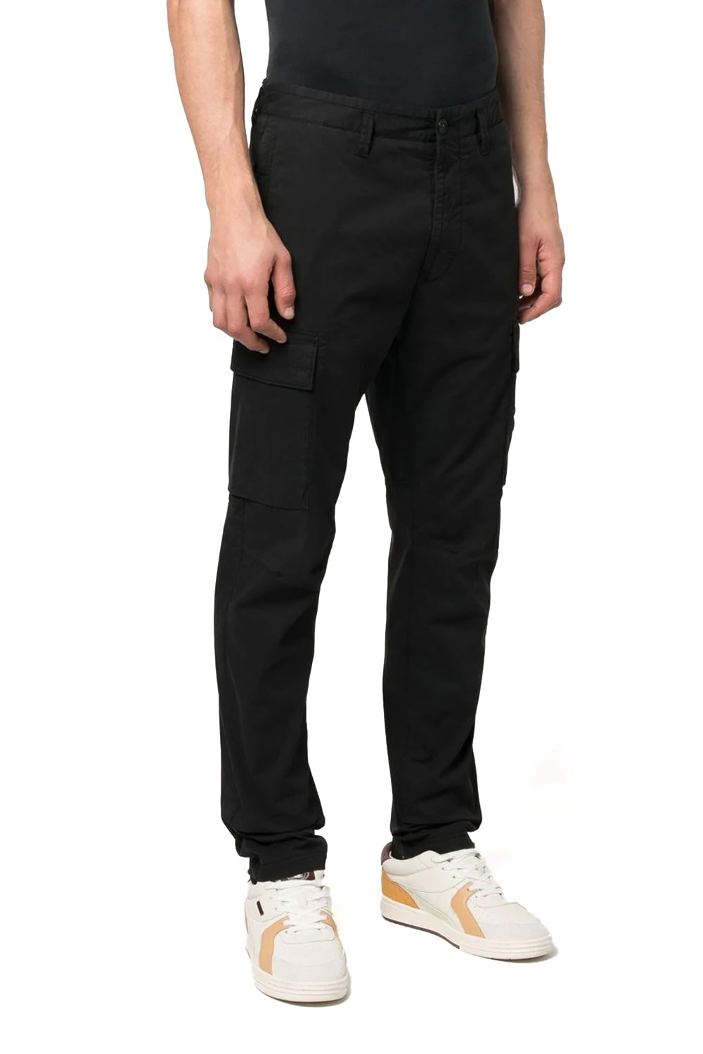  Stone Island Supima Cargo Pants Black Uomo - 2