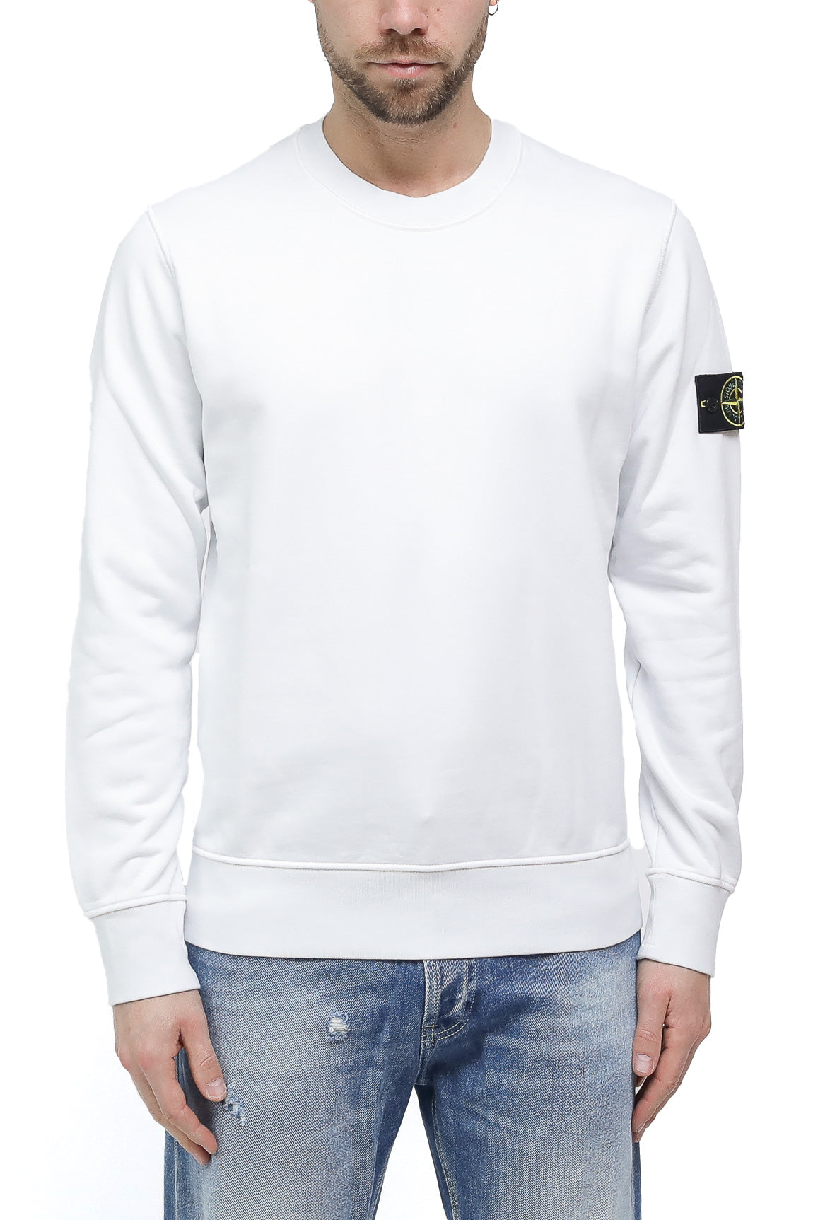  Stone Island Classic Crew Neck Sweatshirt White Uomo - 2