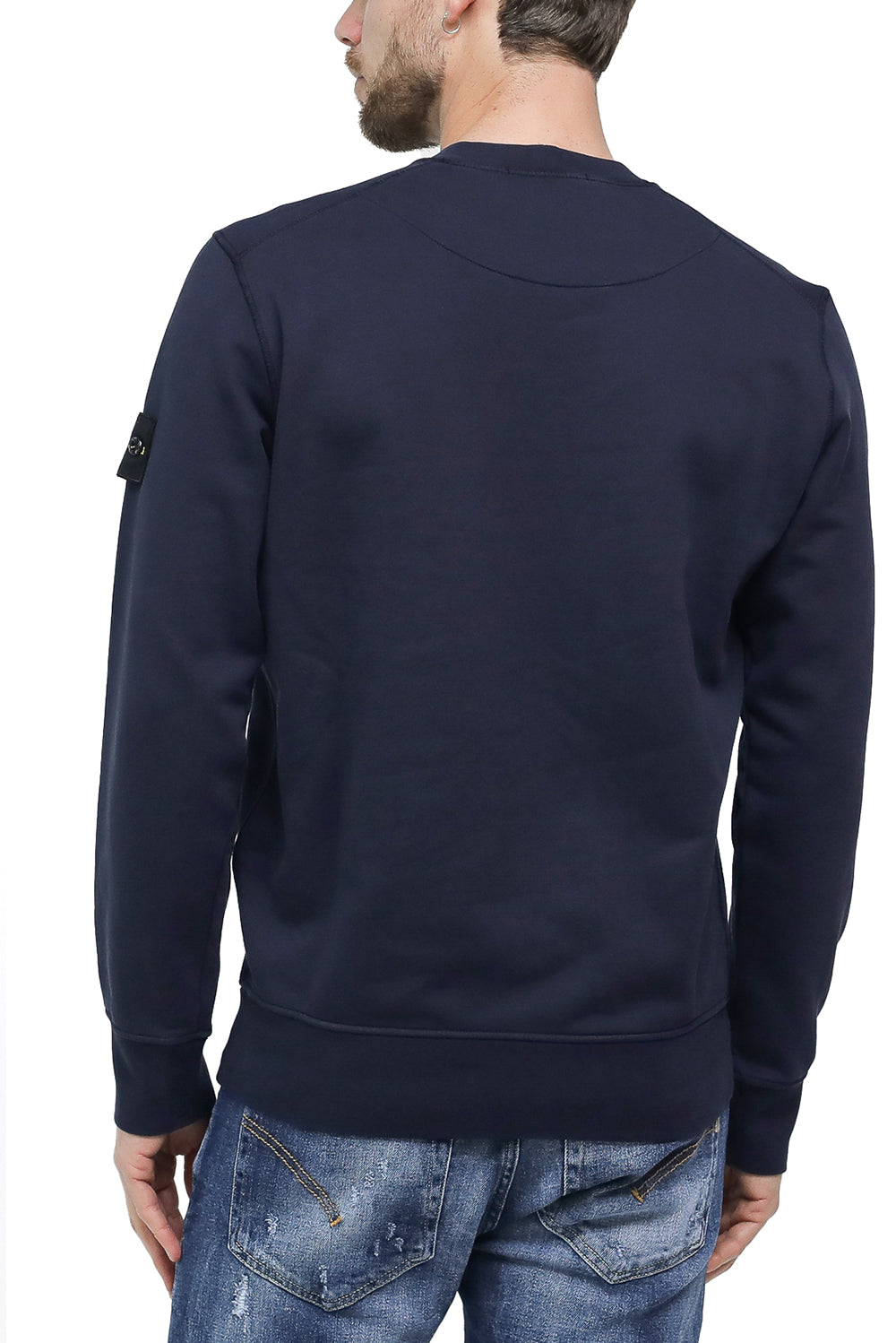  Stone Island Classic Crew Neck Sweatshirt Navy Uomo - 3