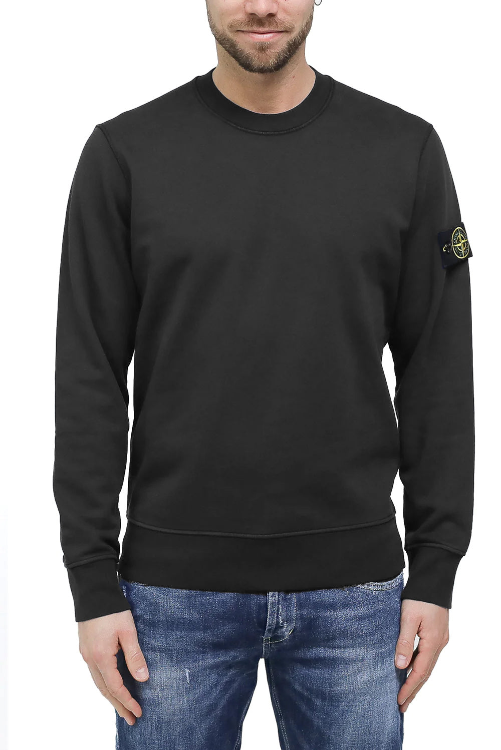  Stone Island Classic Crew Neck Sweatshirt Black Uomo - 2