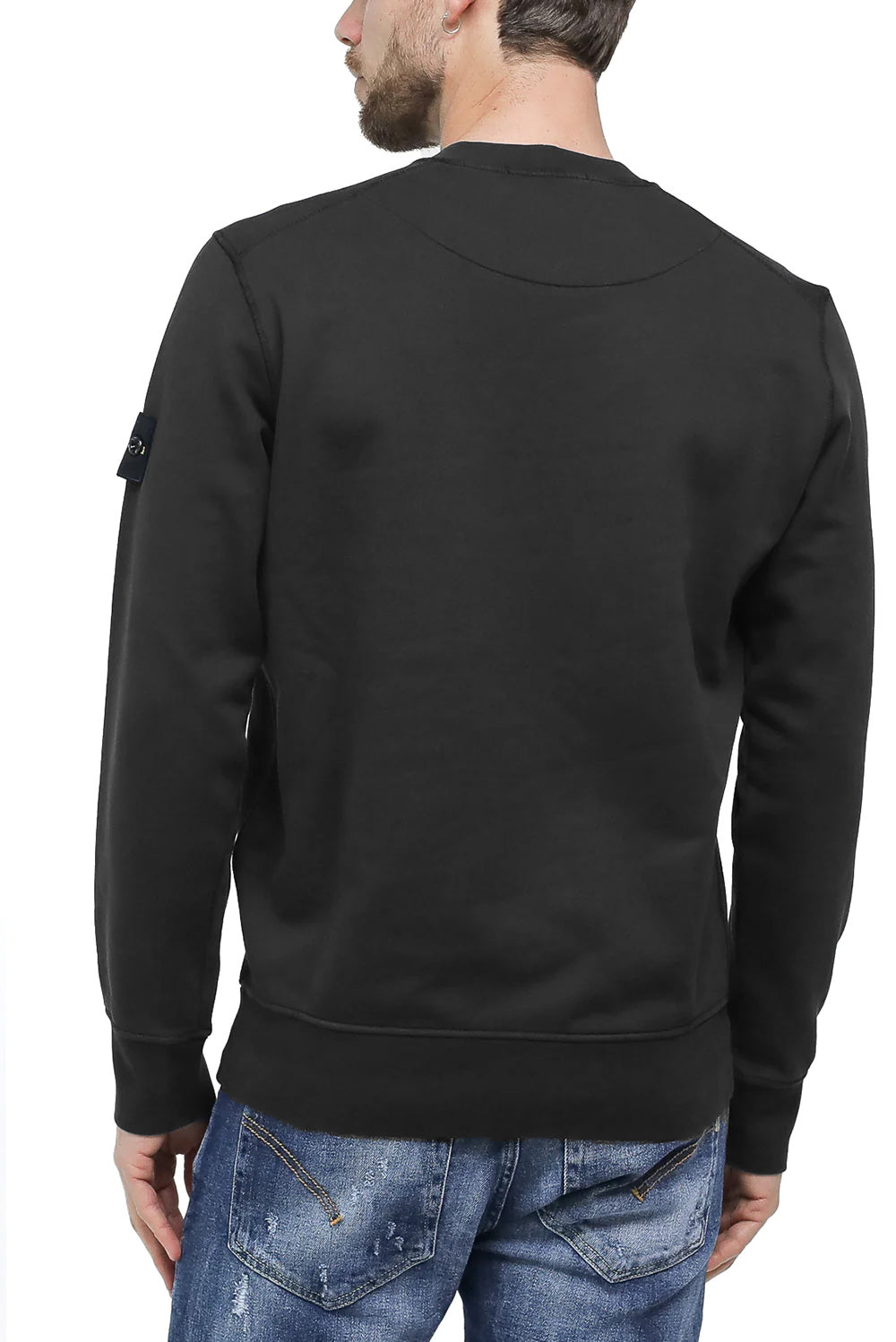  Stone Island Classic Crew Neck Sweatshirt Black Uomo - 3