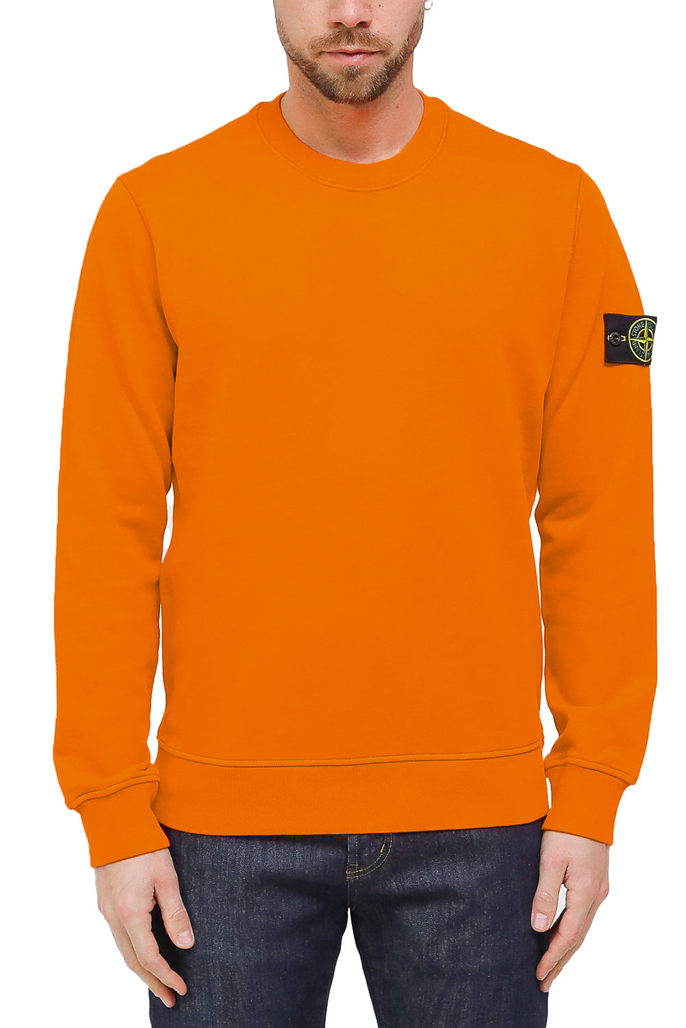  Stone Island Classic Felpa Girocollo Arancione Uomo - 2