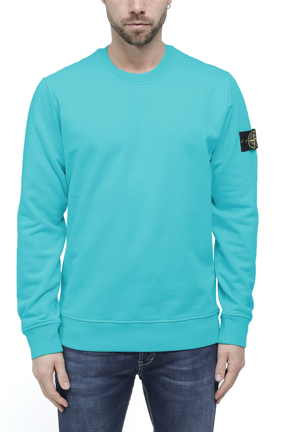  Stone Island Classic Felpa Girocollo Acqua Uomo - 2