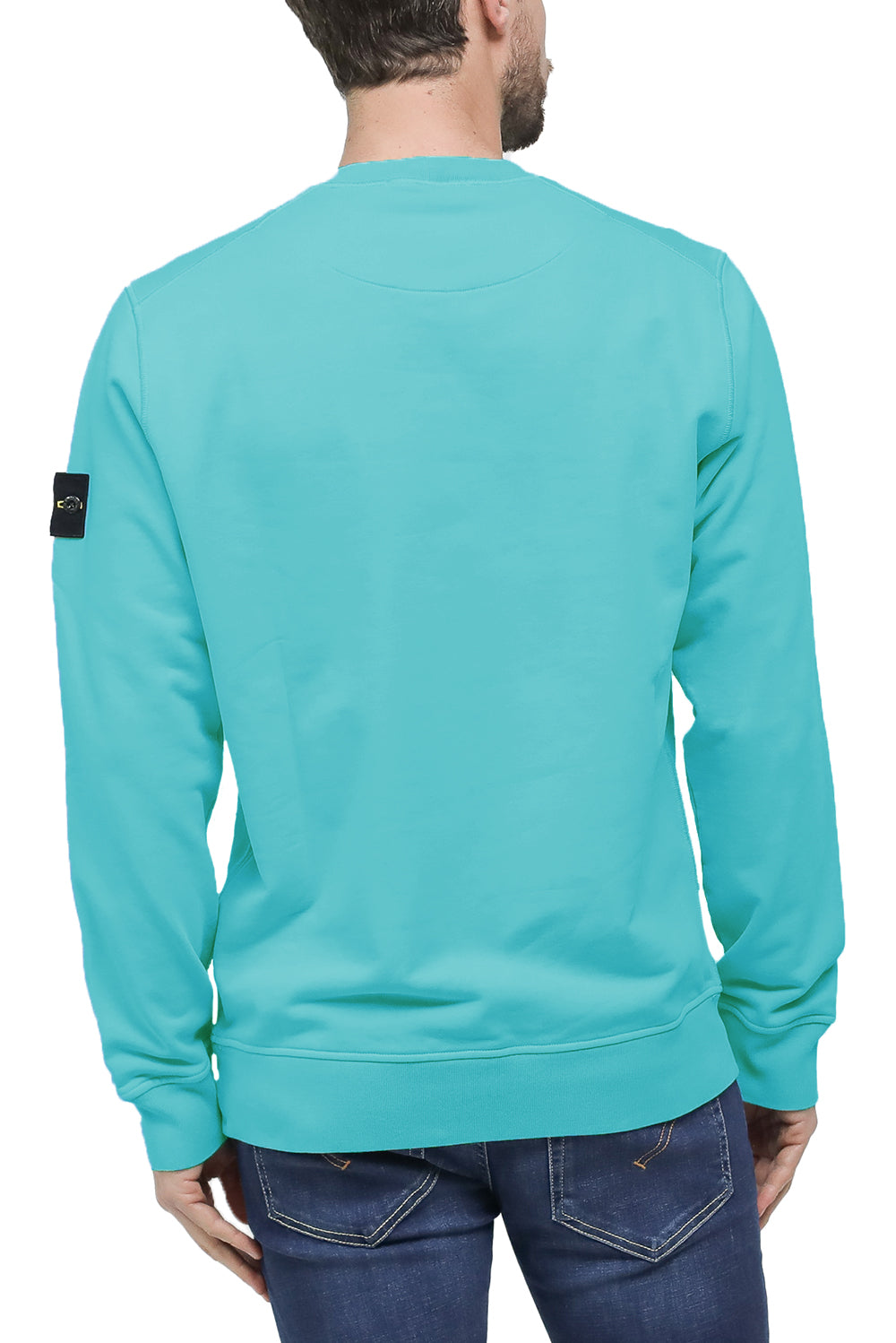  Stone Island Classic Crew Neck Sweatshirt Acqua Uomo - 3