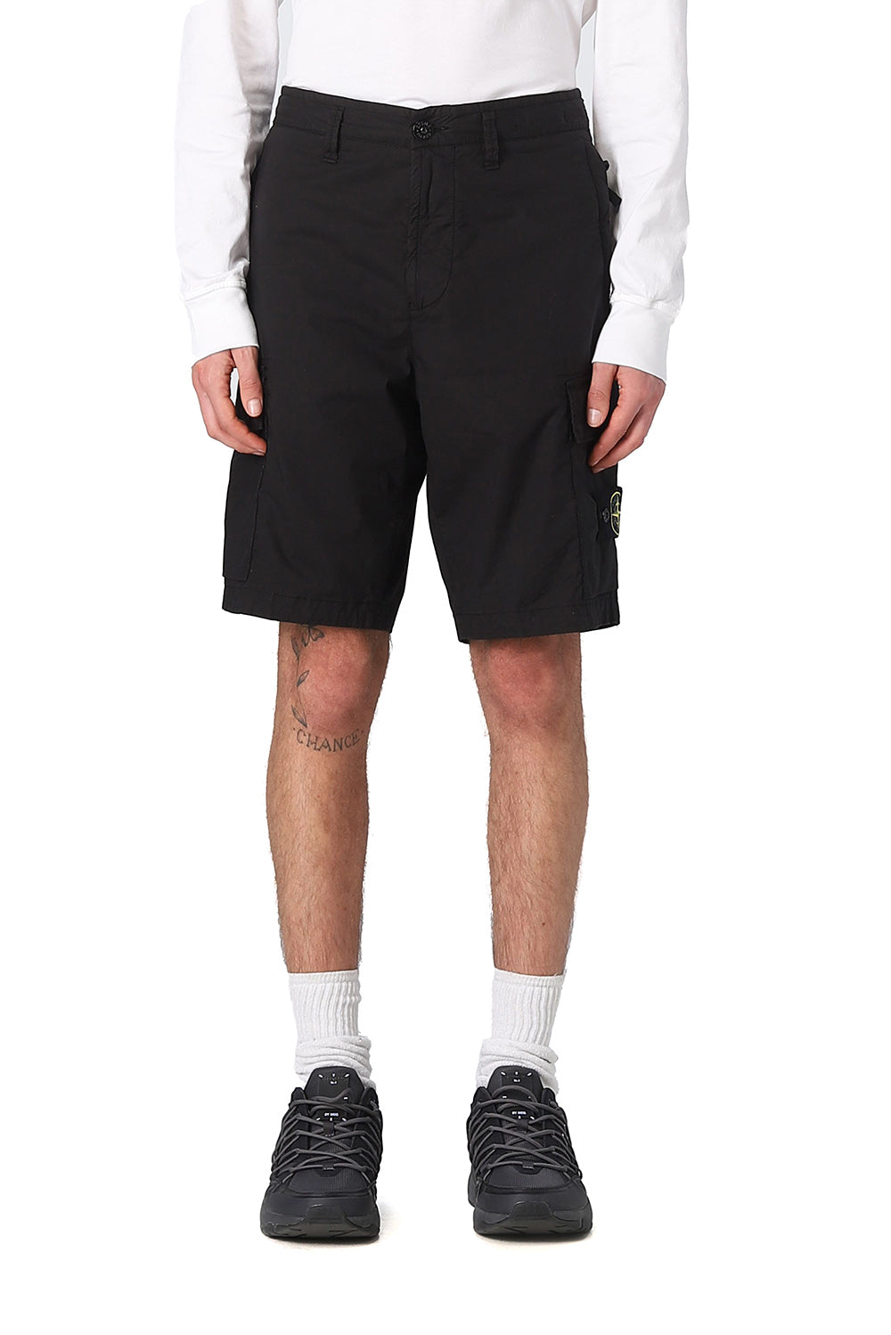  Stone Island Bermuda Cargo Black Uomo - 2