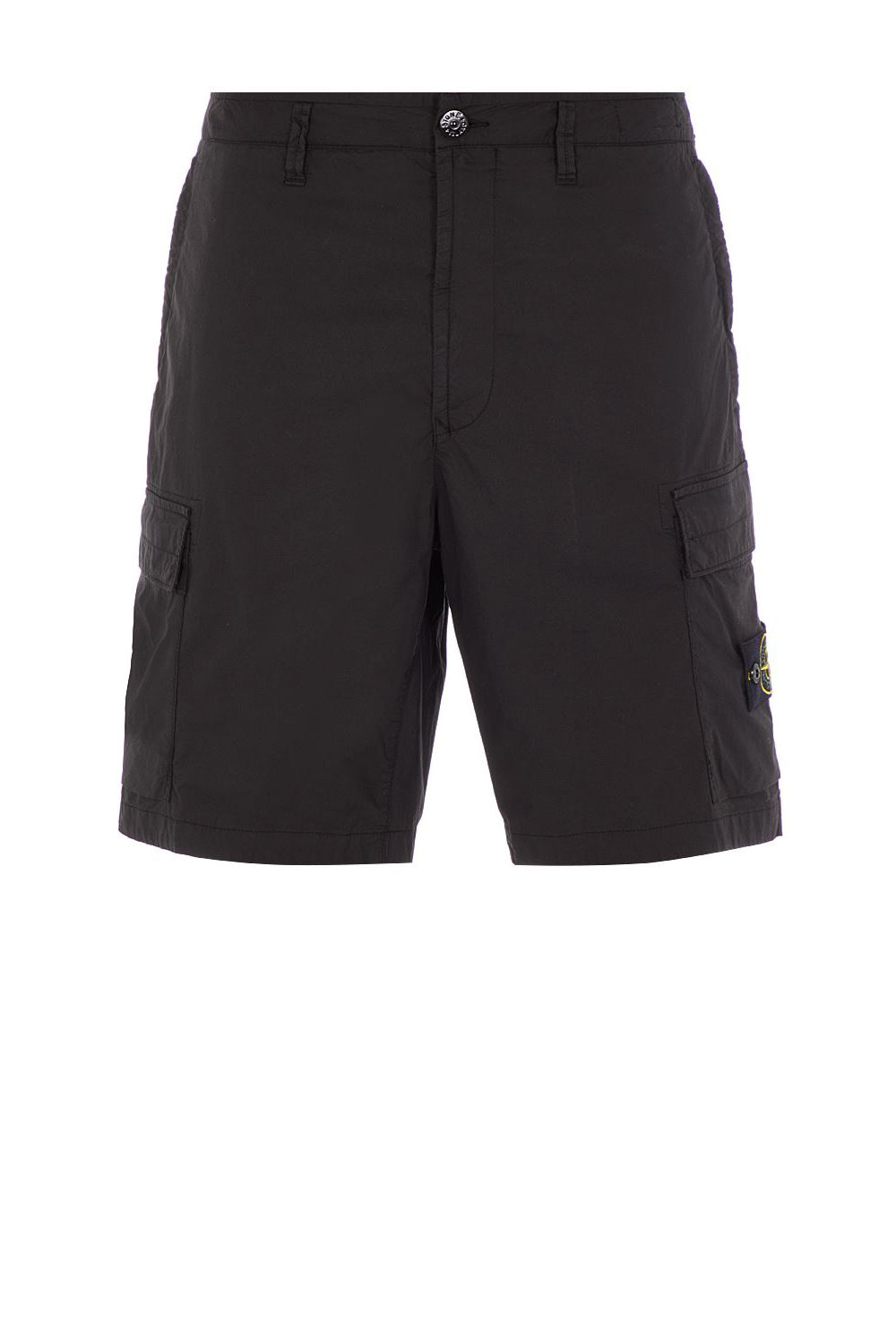  Stone Island Bermuda Cargo Black Uomo - 1