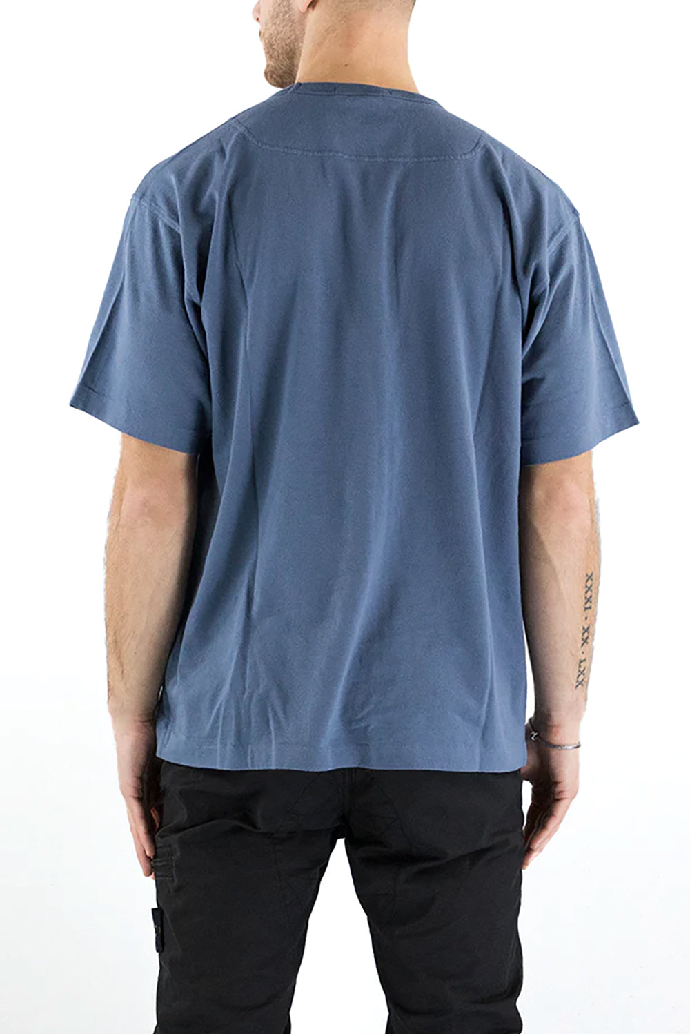  Stone Island Over Fit T-shirt Chambray Uomo - 3