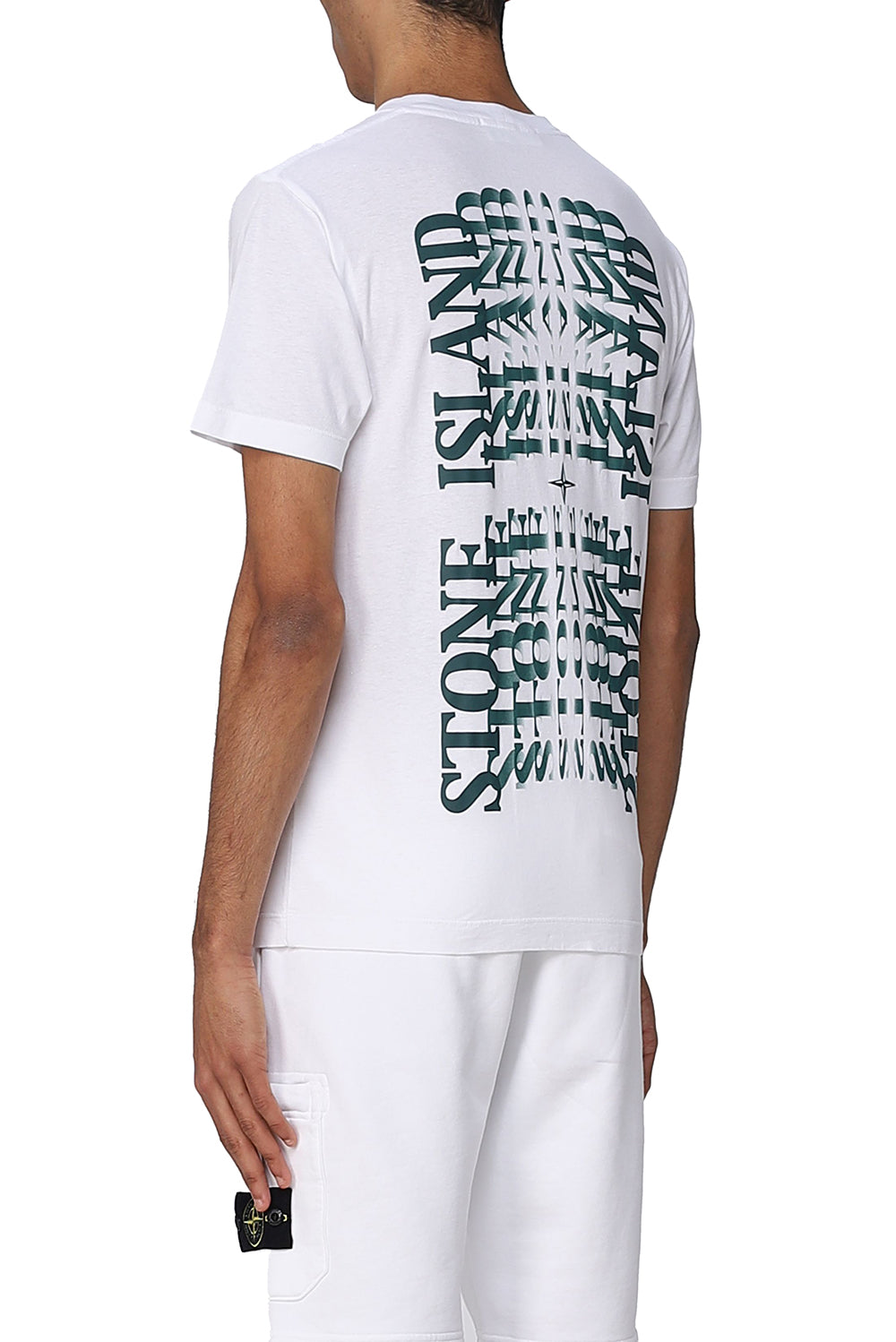  Stone Island Lettering One Print T-shirt White Uomo - 4