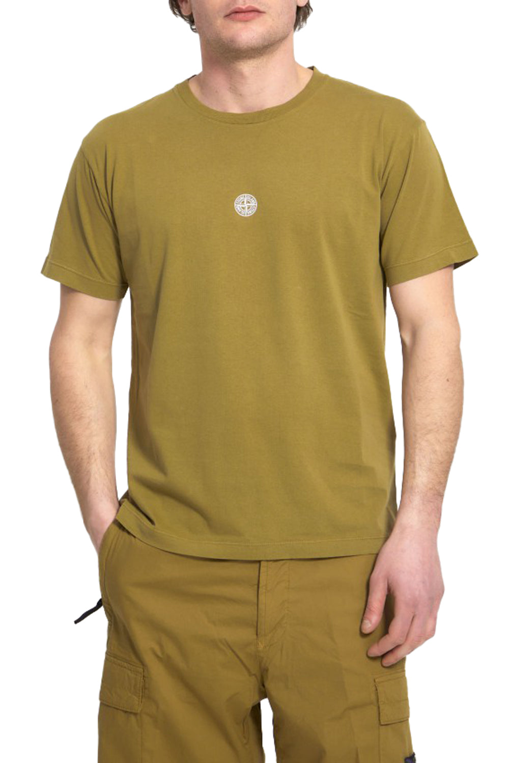  Stone Island Lettering One Print T-shirt Militare Uomo - 2