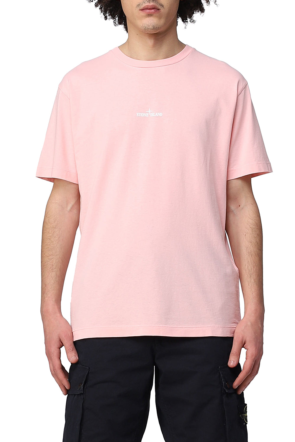  Stone Island 'institutional One Print' T-shirt Rosa Uomo - 3