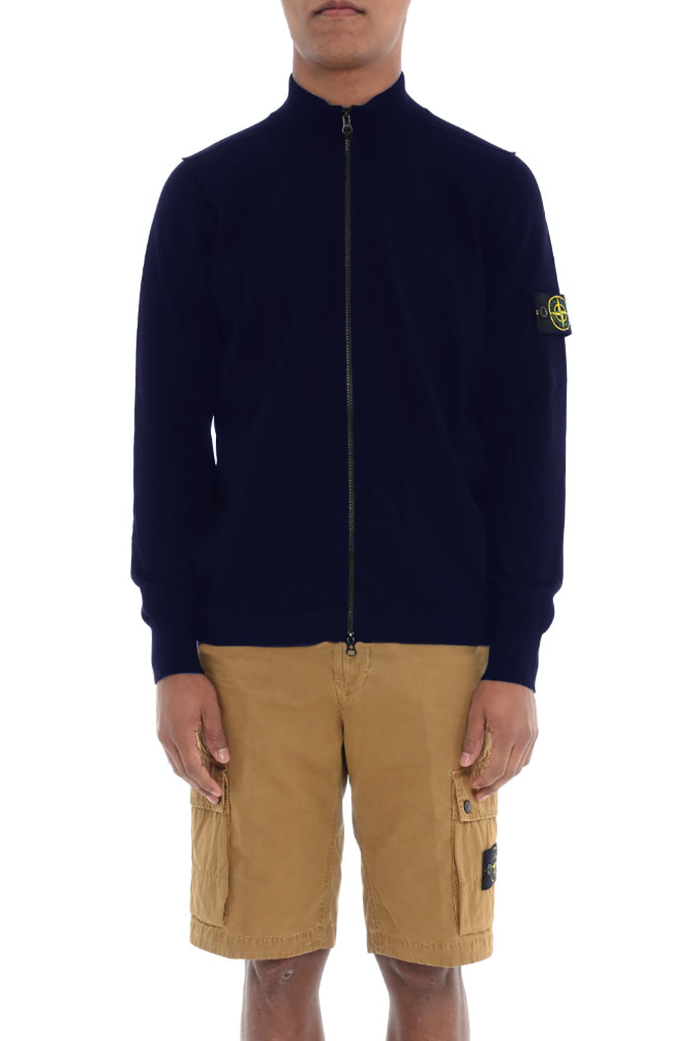  Stone Island Zip Cardigan Navy Uomo - 2