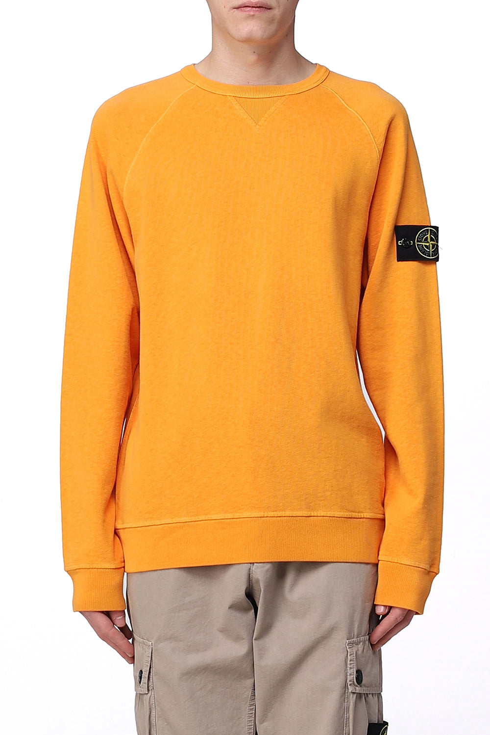  Stone Island Old Treated Sweatshirt Arancione Uomo - 2