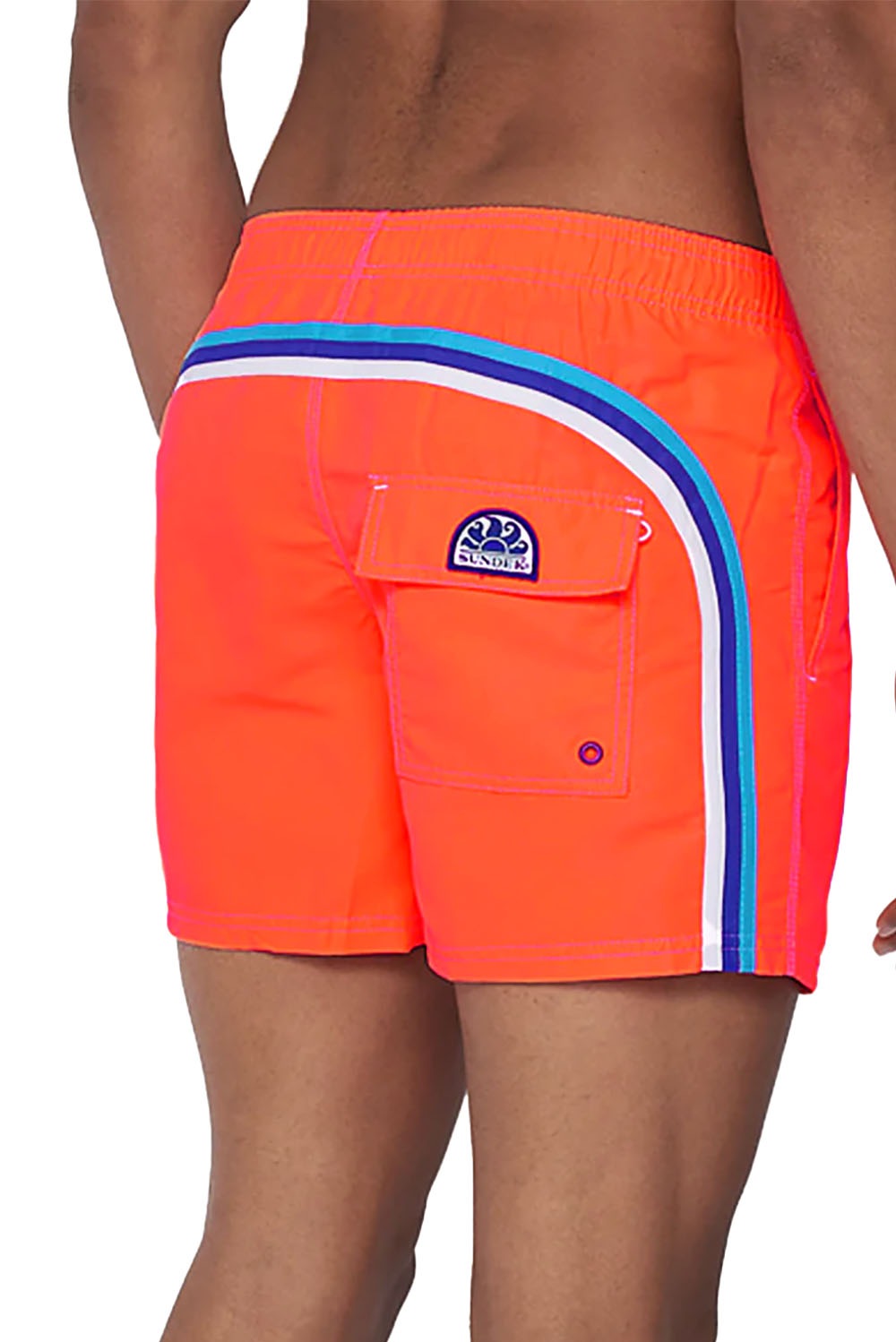  Sundek Boxer Beach Wear Fluo Orange Uomo - 3