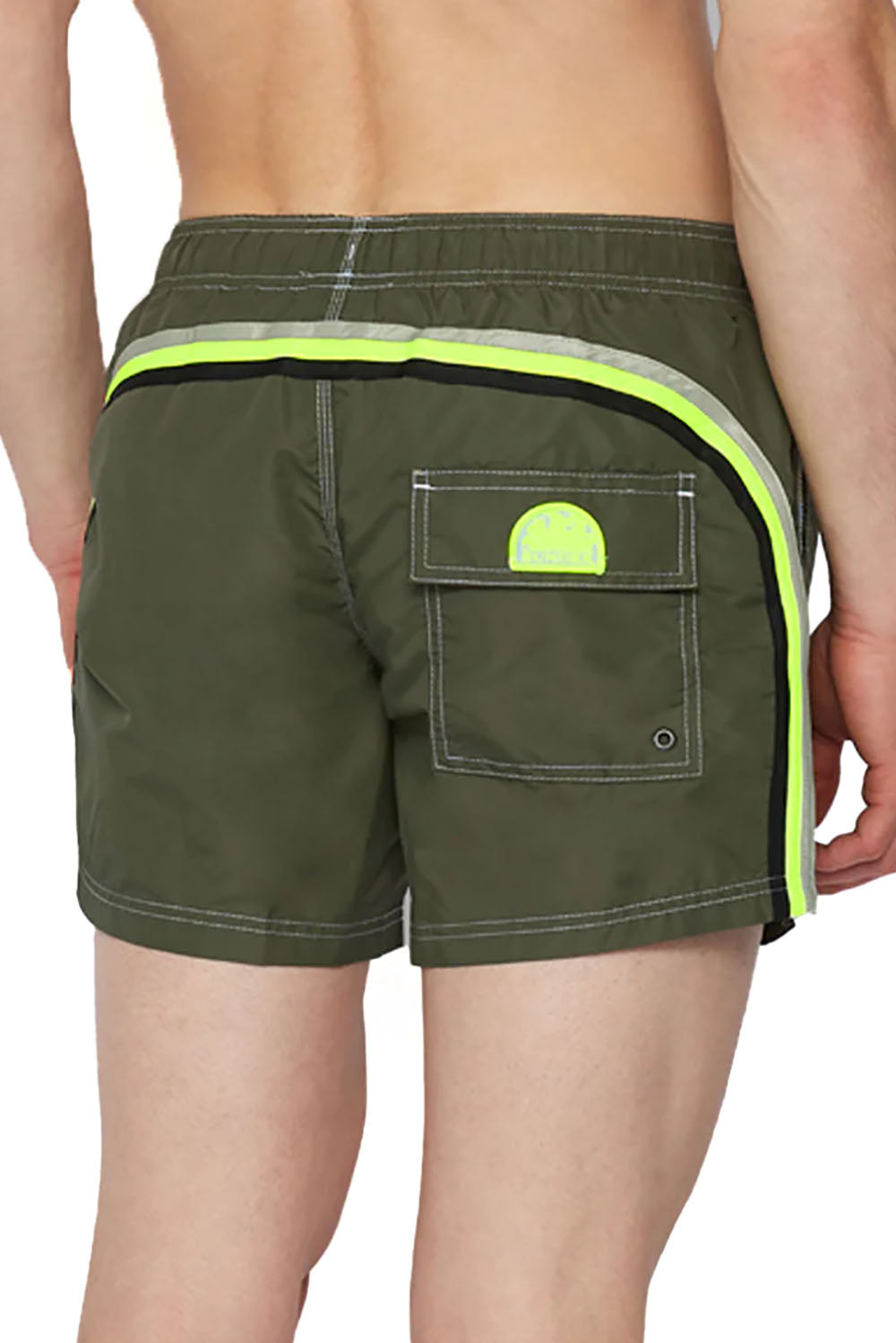  Sundek Boxer Beach Wear Dark Green Uomo - 3