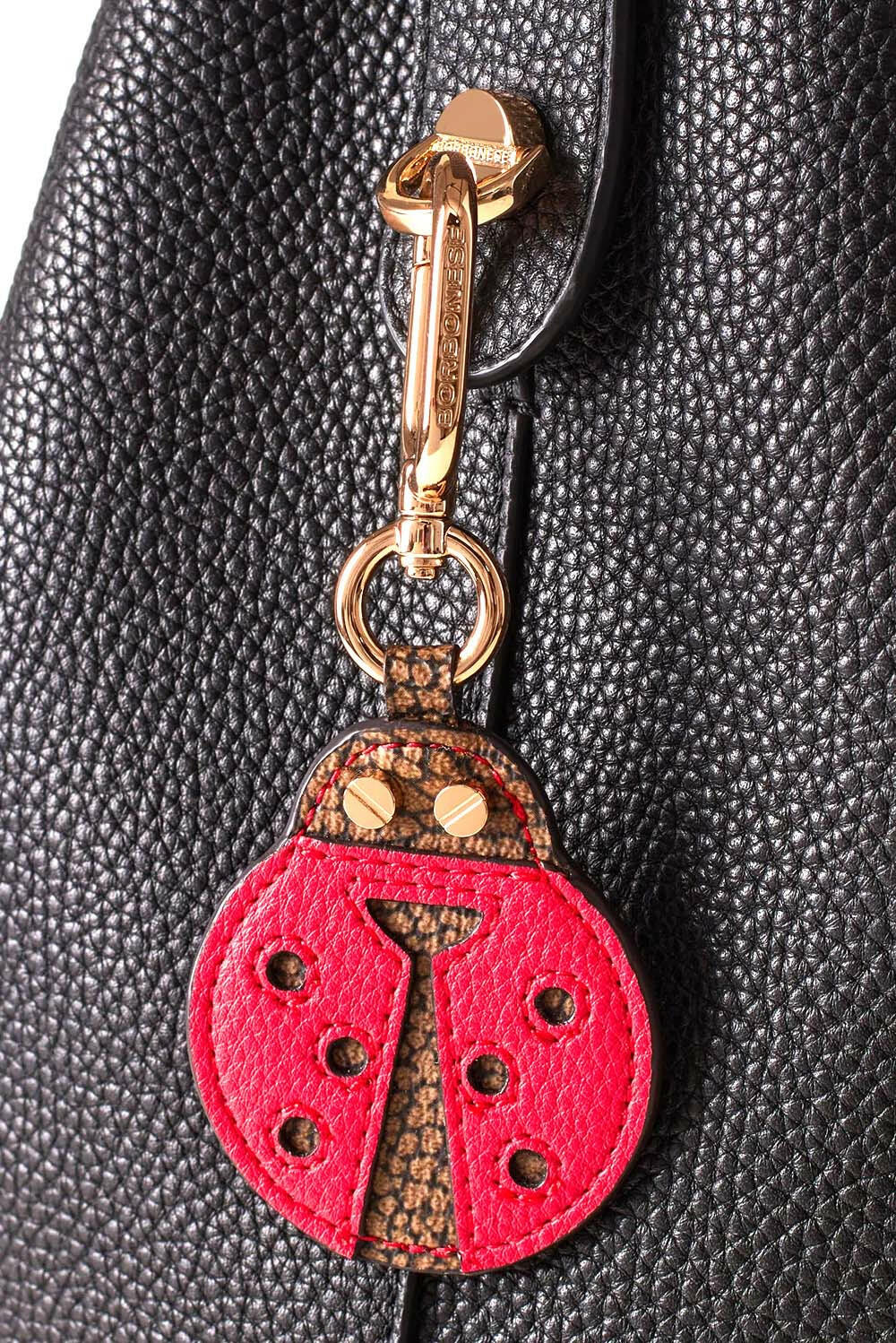  Borbonese Ladybird Key Ring Op Natural Rosso Woman - 2