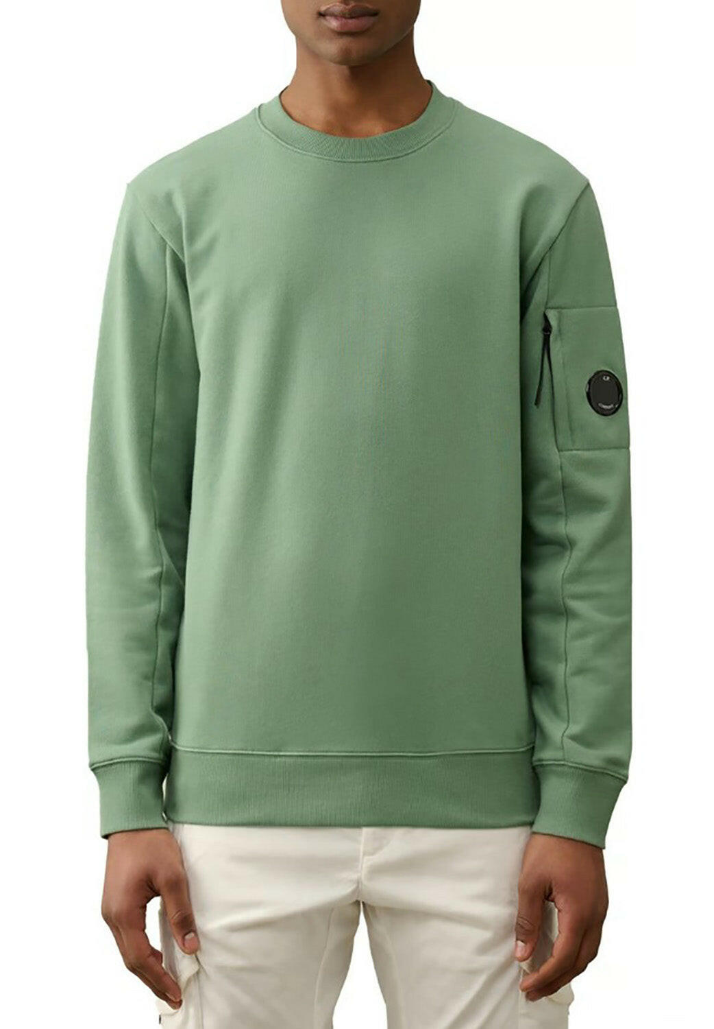  Cp Company Diagonal Raised Fleece Sweatshirt Green Uomo - 2