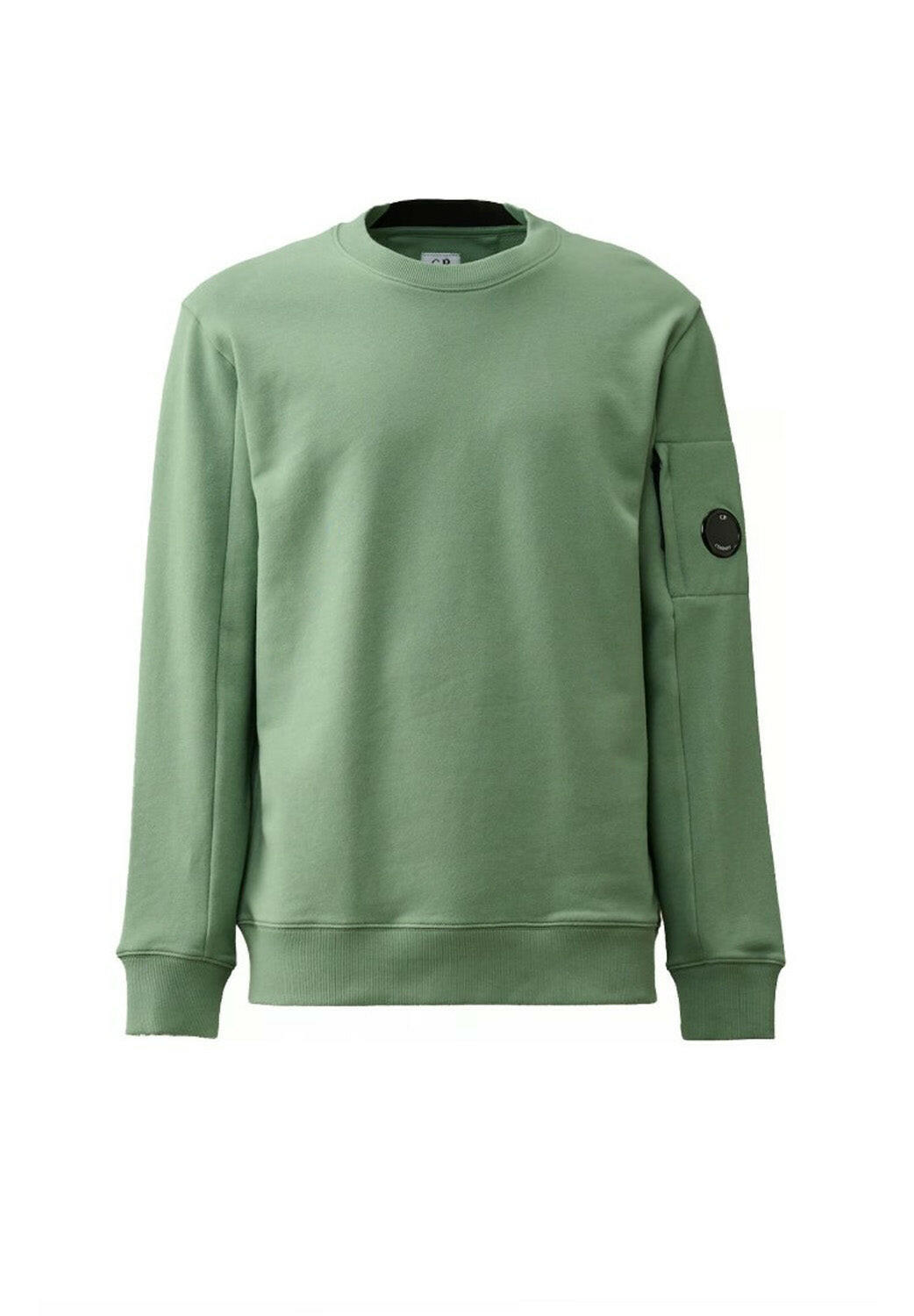  Cp Company Diagonal Raised Fleece Sweatshirt Green Uomo - 1