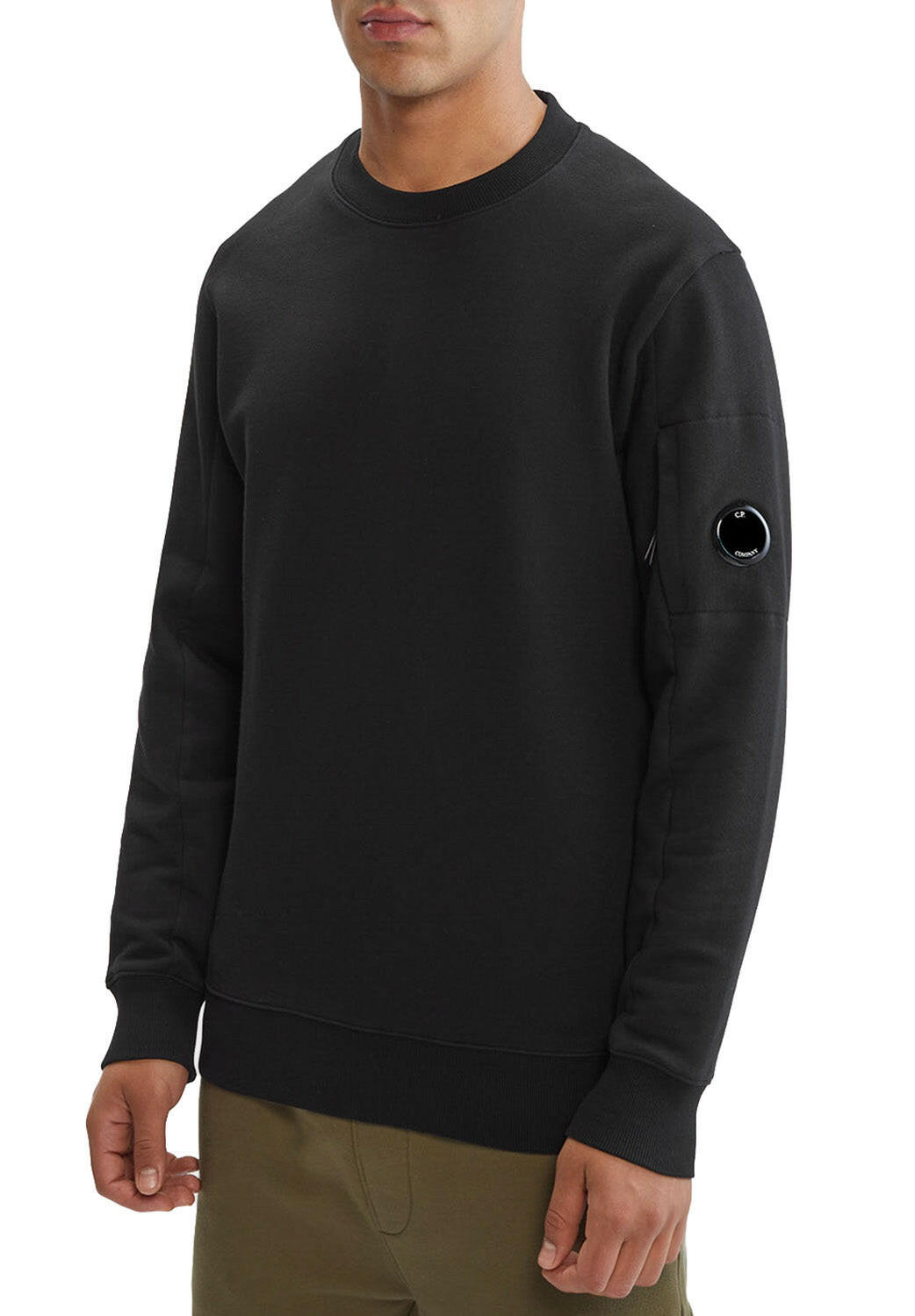  Cp Company Diagonal Raised Fleece Sweatshirt Black Uomo - 2