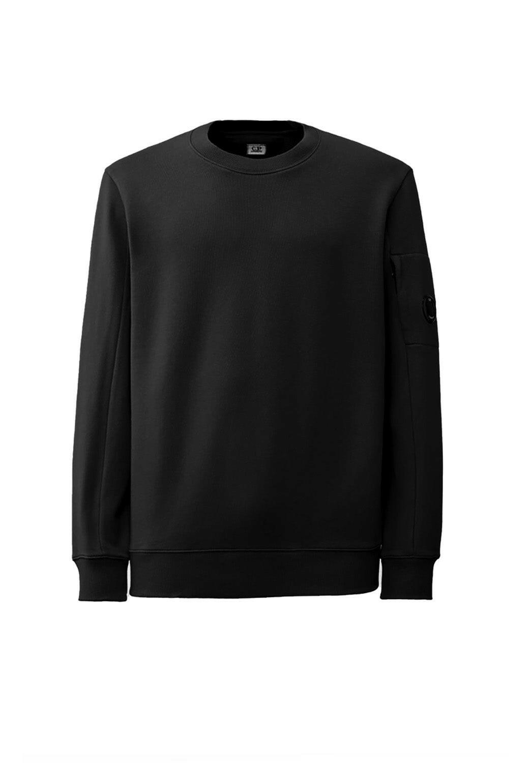  Cp Company Diagonal Raised Fleece Sweatshirt Black Uomo - 1
