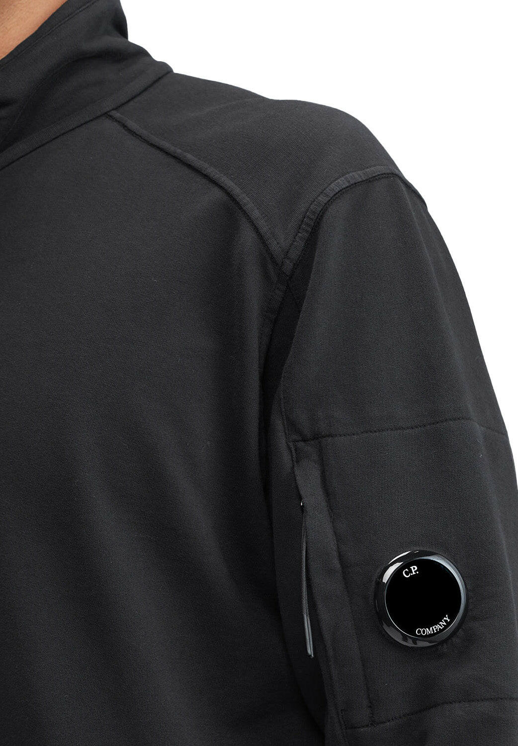  Cp Company Light Fleece Half Zipped Sweatshirt Black Uomo - 3