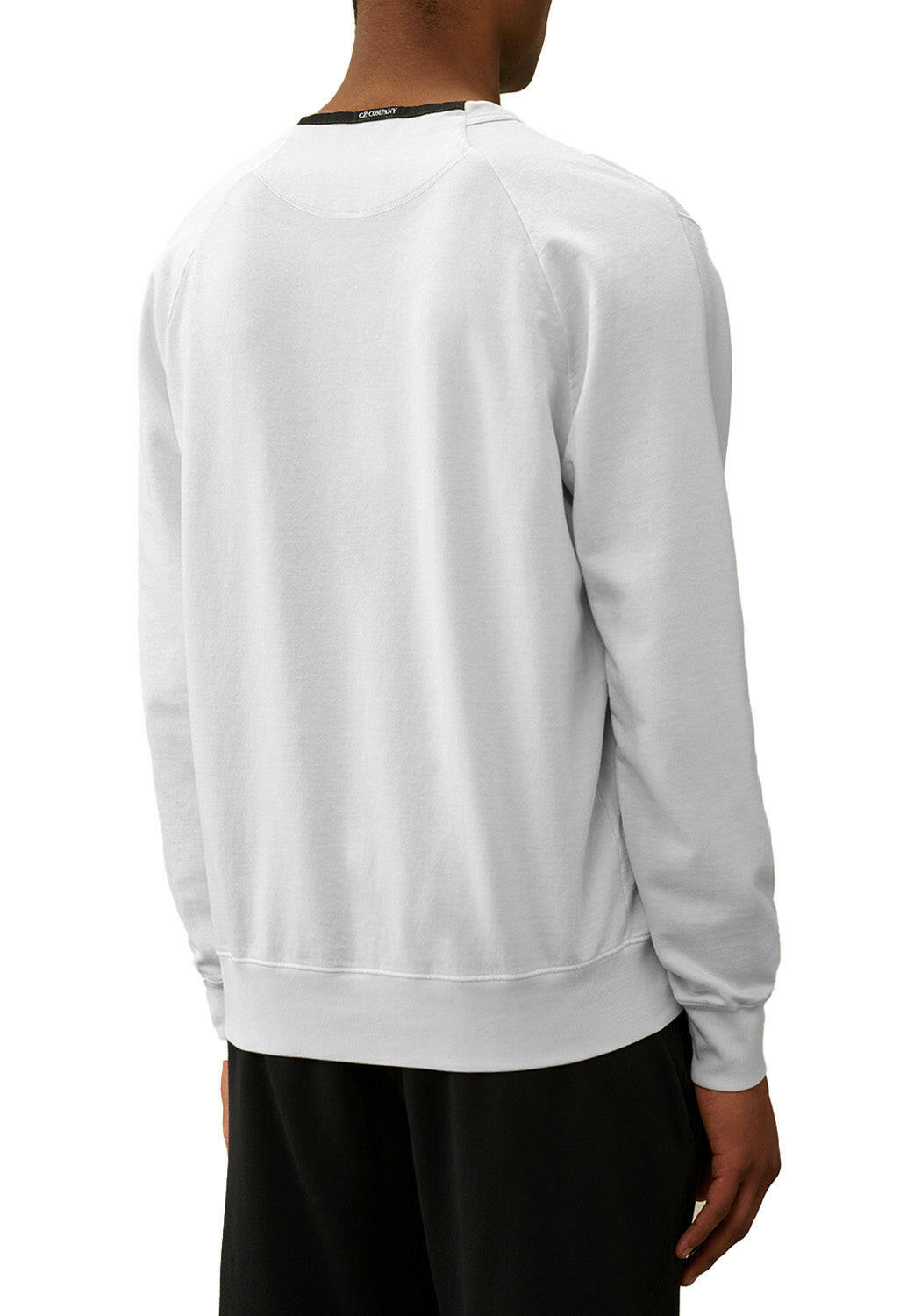  Cp Company Light Fleece Logo Sweatshirt White Uomo - 3