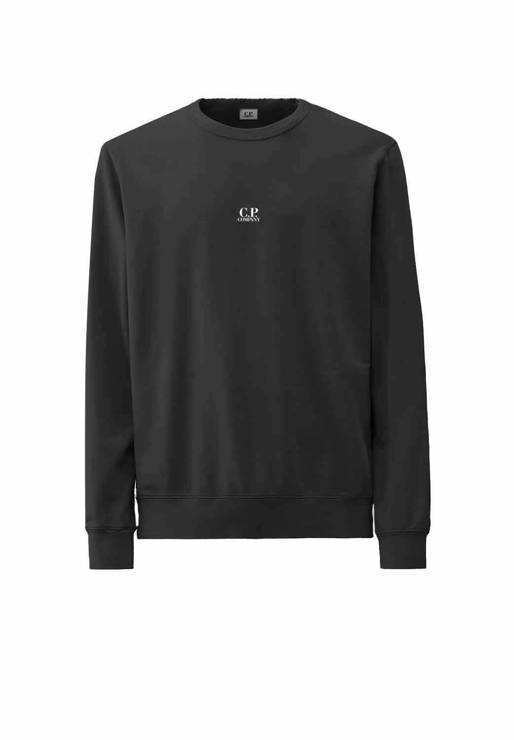 Cp Company Light Fleece Logo Sweatshirt Black Uomo - 1