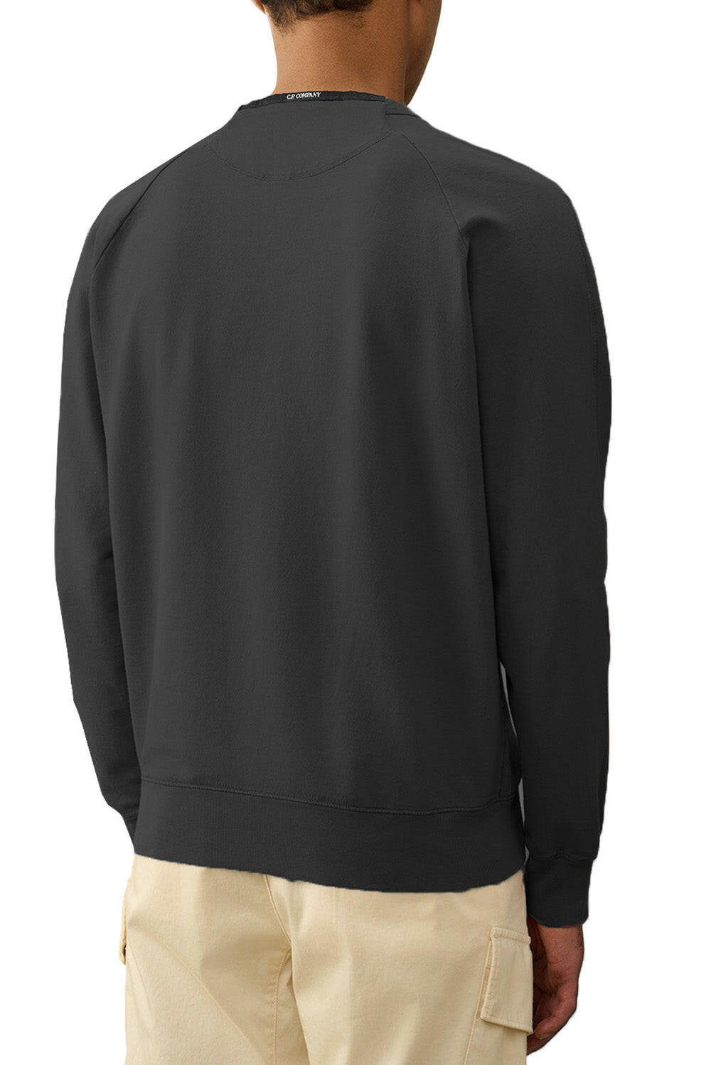  Cp Company Light Fleece Logo Sweatshirt Black Uomo - 3