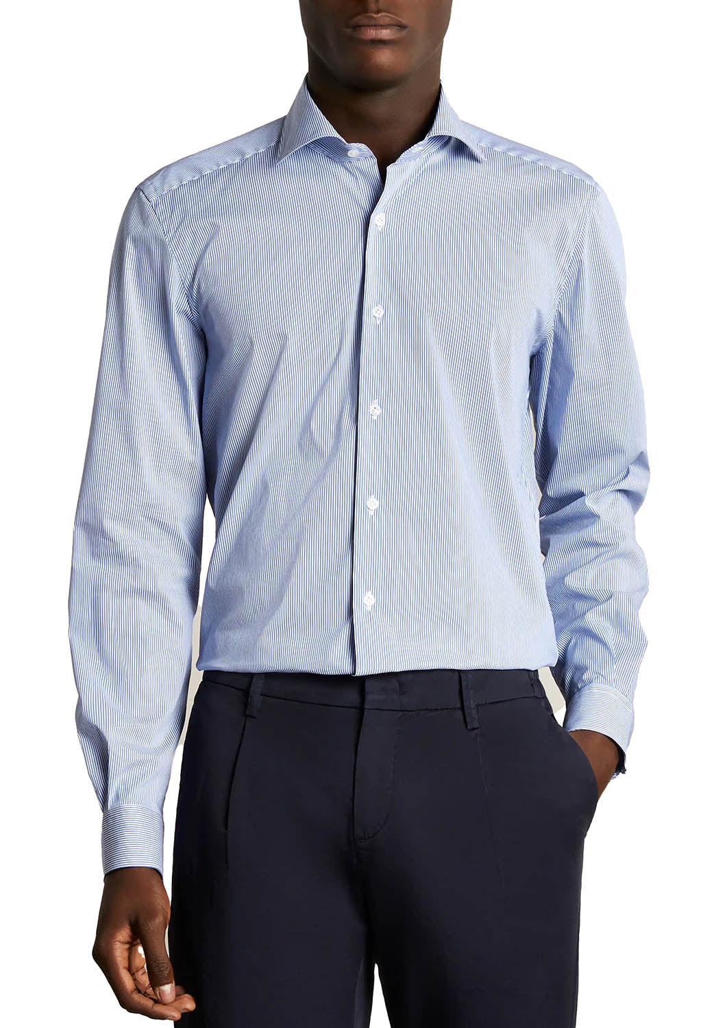  Fay Stretch French Collar Shirt Uomo - 2