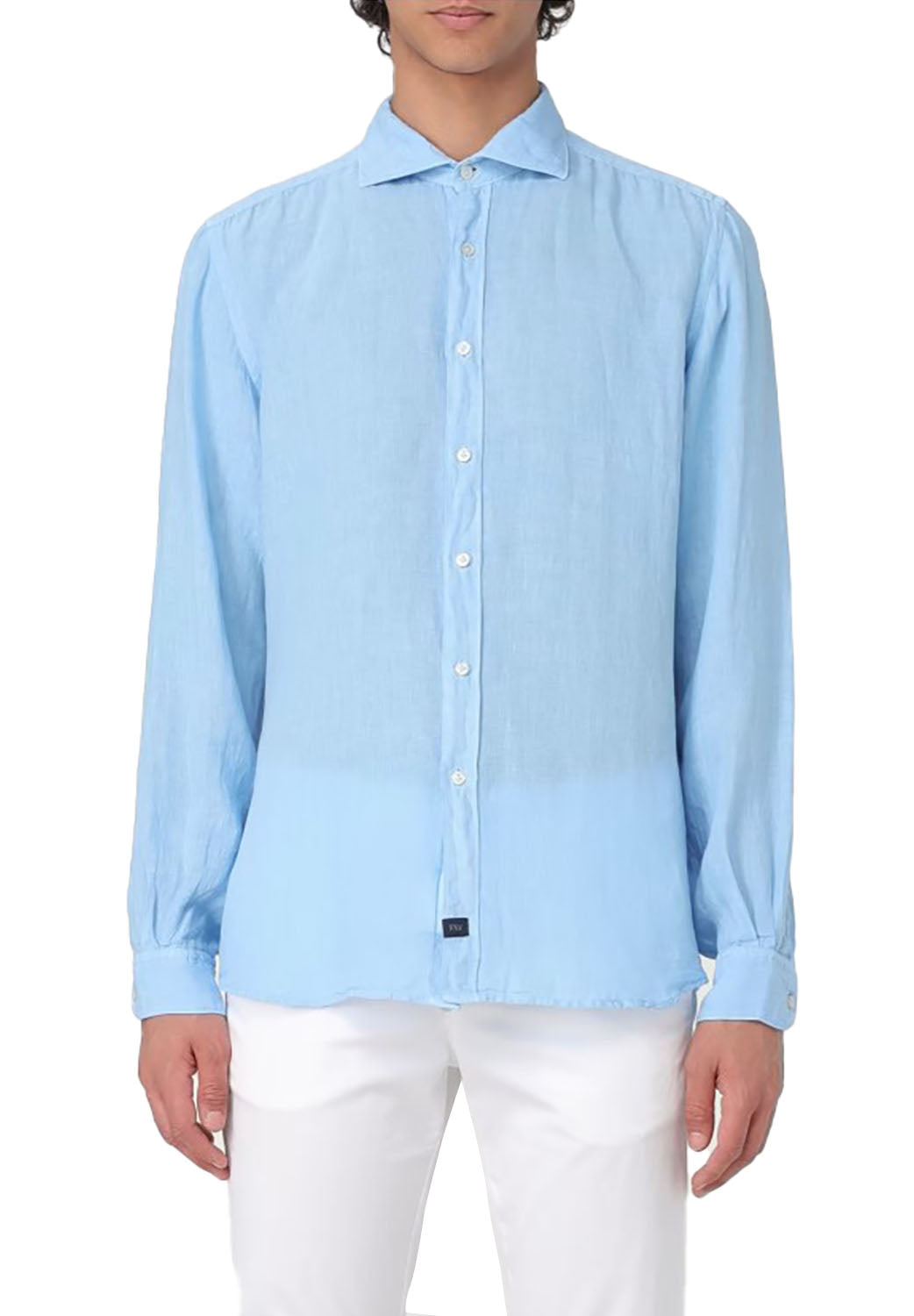  Fay Linen Shirt Azzurro Uomo - 2