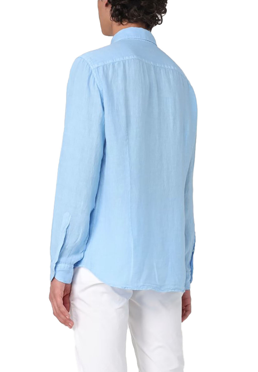  Fay Camicia Lino Azzurro Uomo - 3