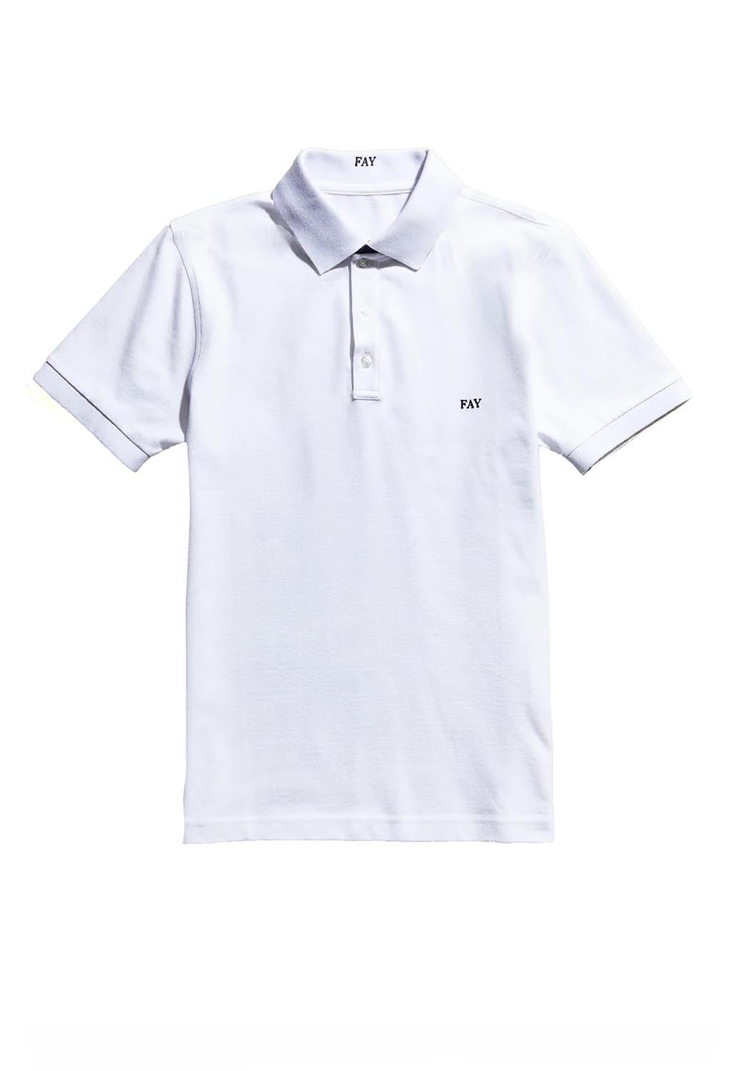  Fay Polo Stretch White Uomo - 1