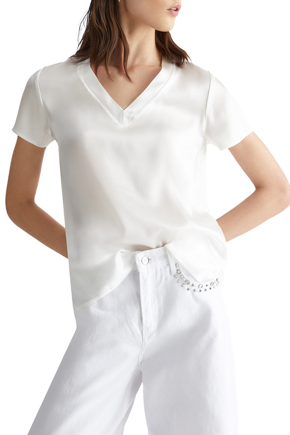  Liu Jo Satin Blouse White Woman - 2