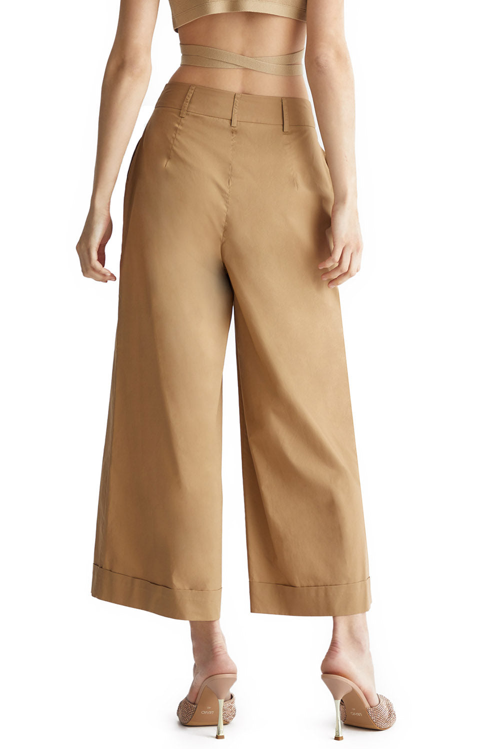  Liu Jo Palazzo Trousers Cammello Woman - 3