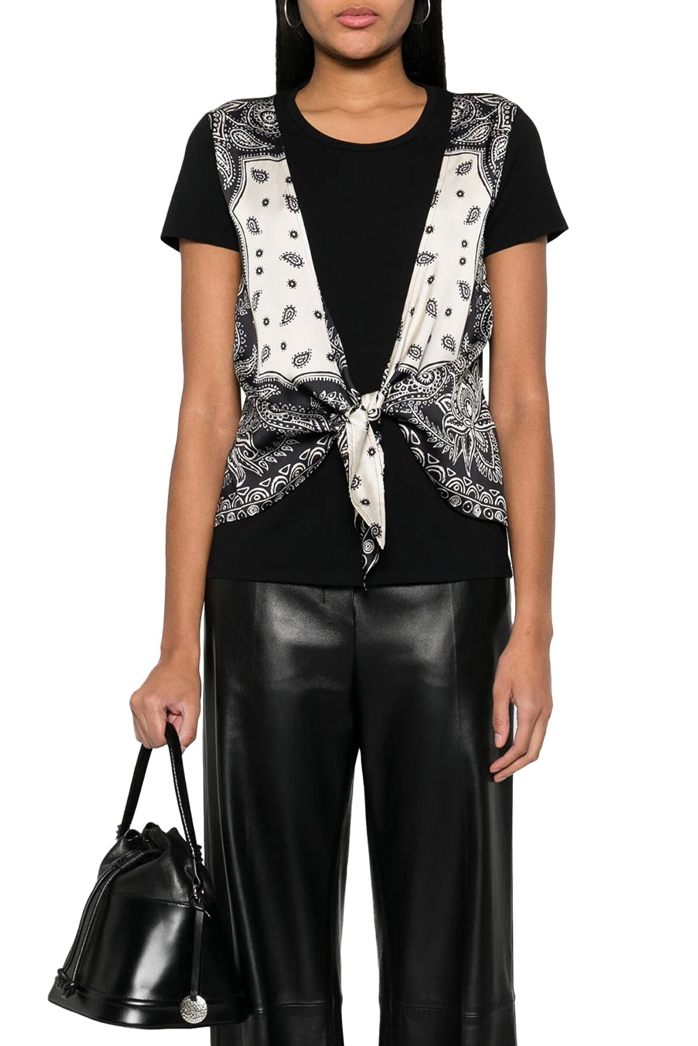  Liu Jo T-shirt With Paisley Print Nero Woman - 2